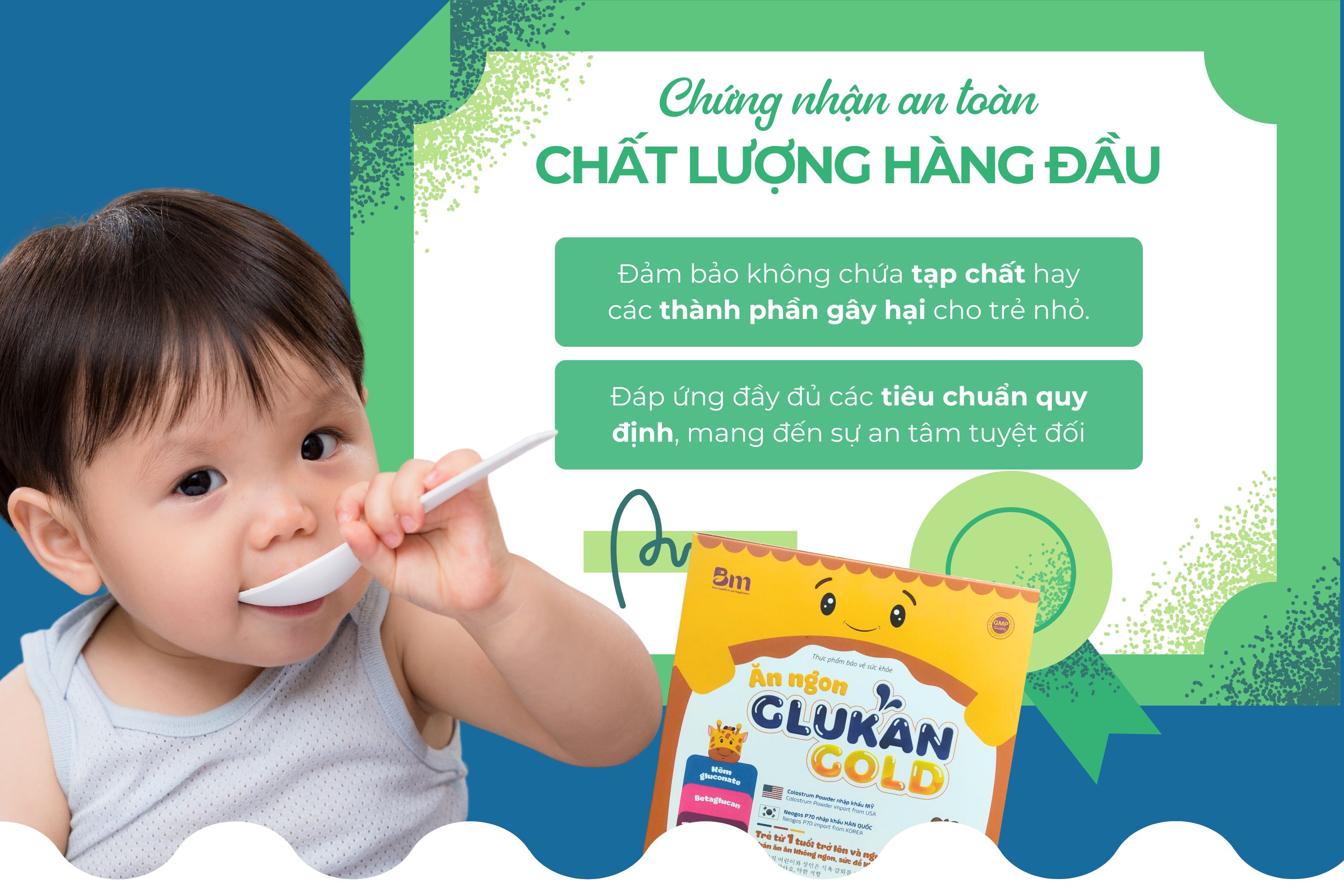 Siro ăn ngon chứng nhận an toàn Glukan Gold - Chất lượng hàng đầu