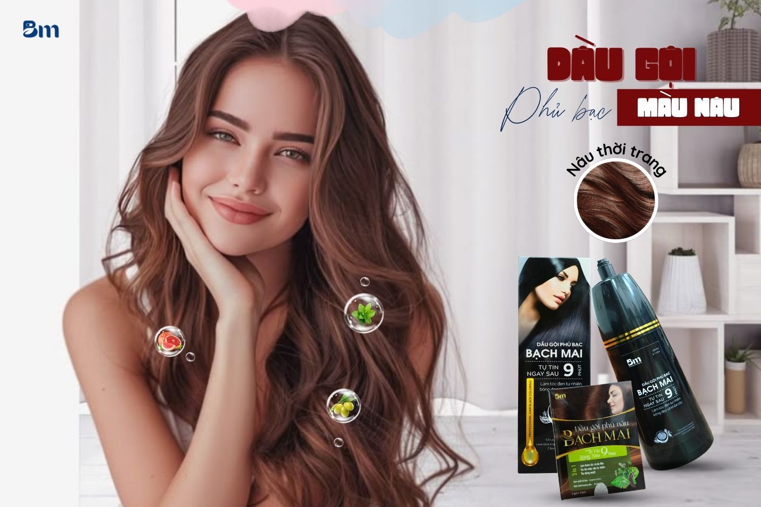 Dầu gội phủ bạc màu nâu: Bí quyết sở hữu mái tóc nâu trẻ trung