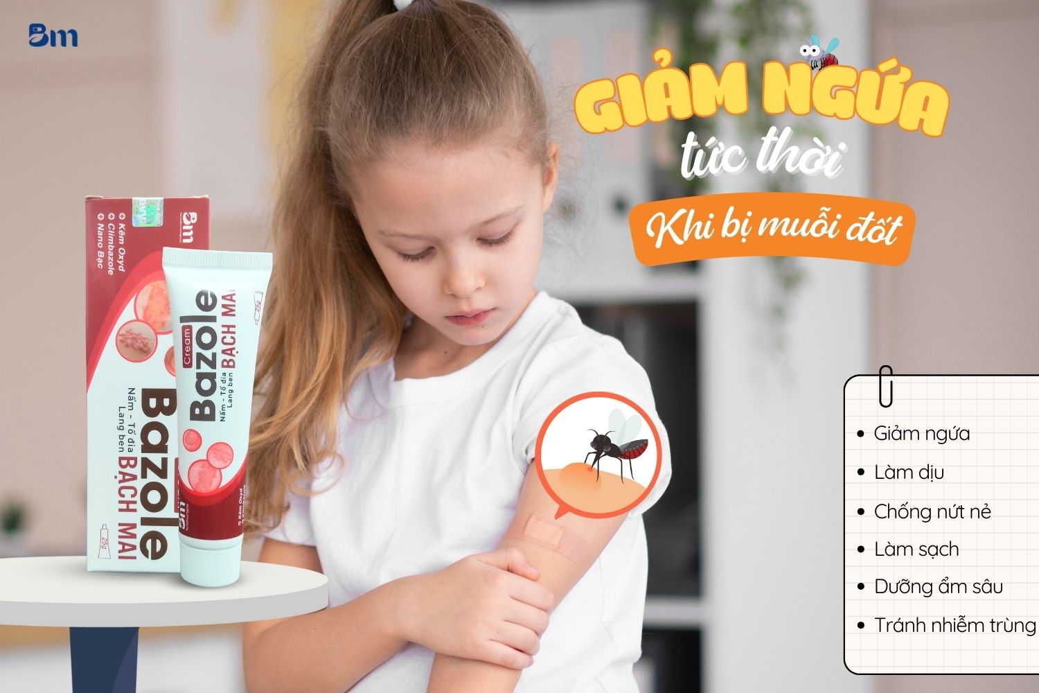 Kem bôi giảm ngứa, giảm sưng hiệu quả cho trẻ bị muỗi đốt.