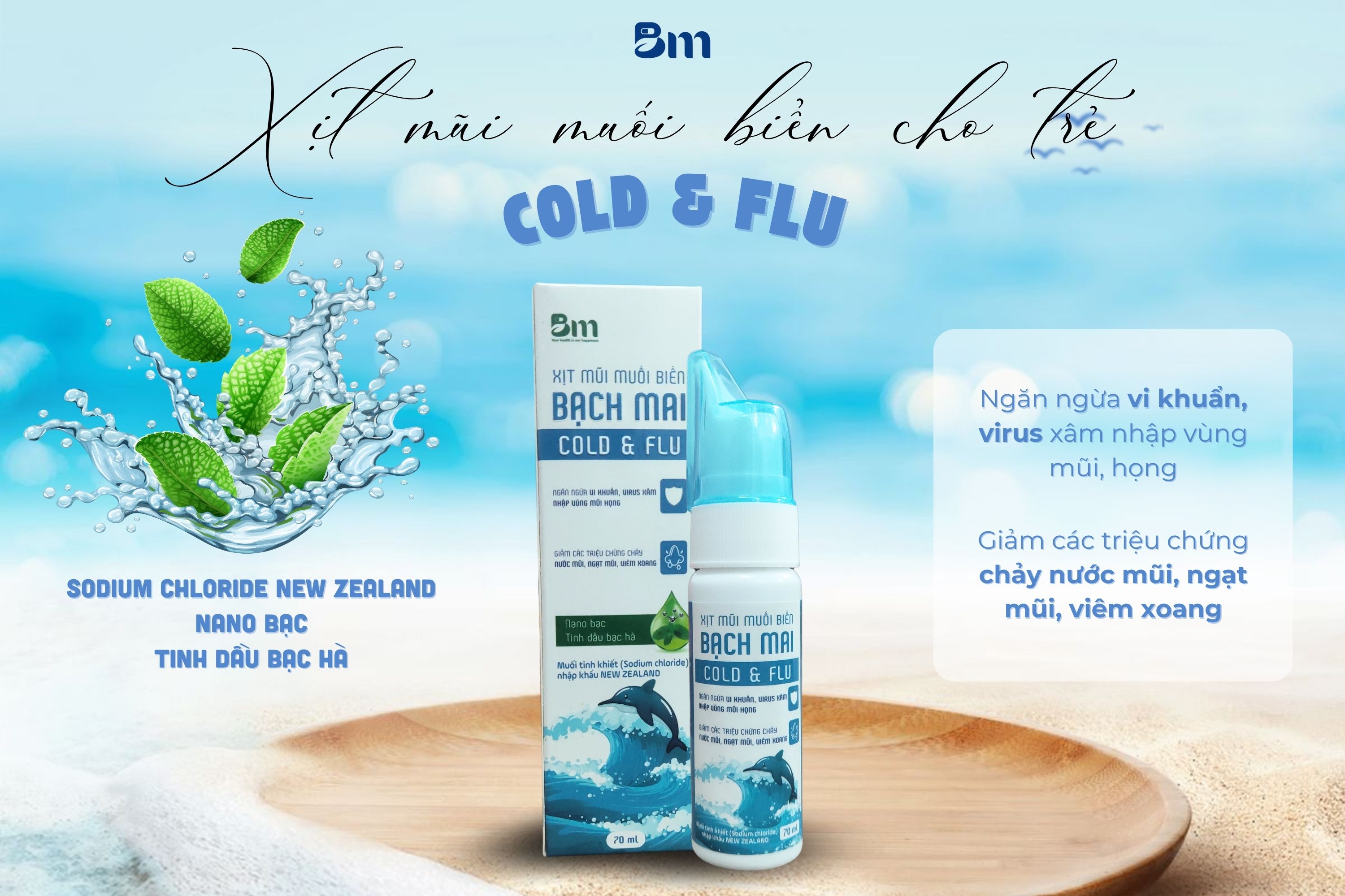 Xịt mũi muối biển cho trẻ - Thay đổi thời tiết không còn là nỗi lo