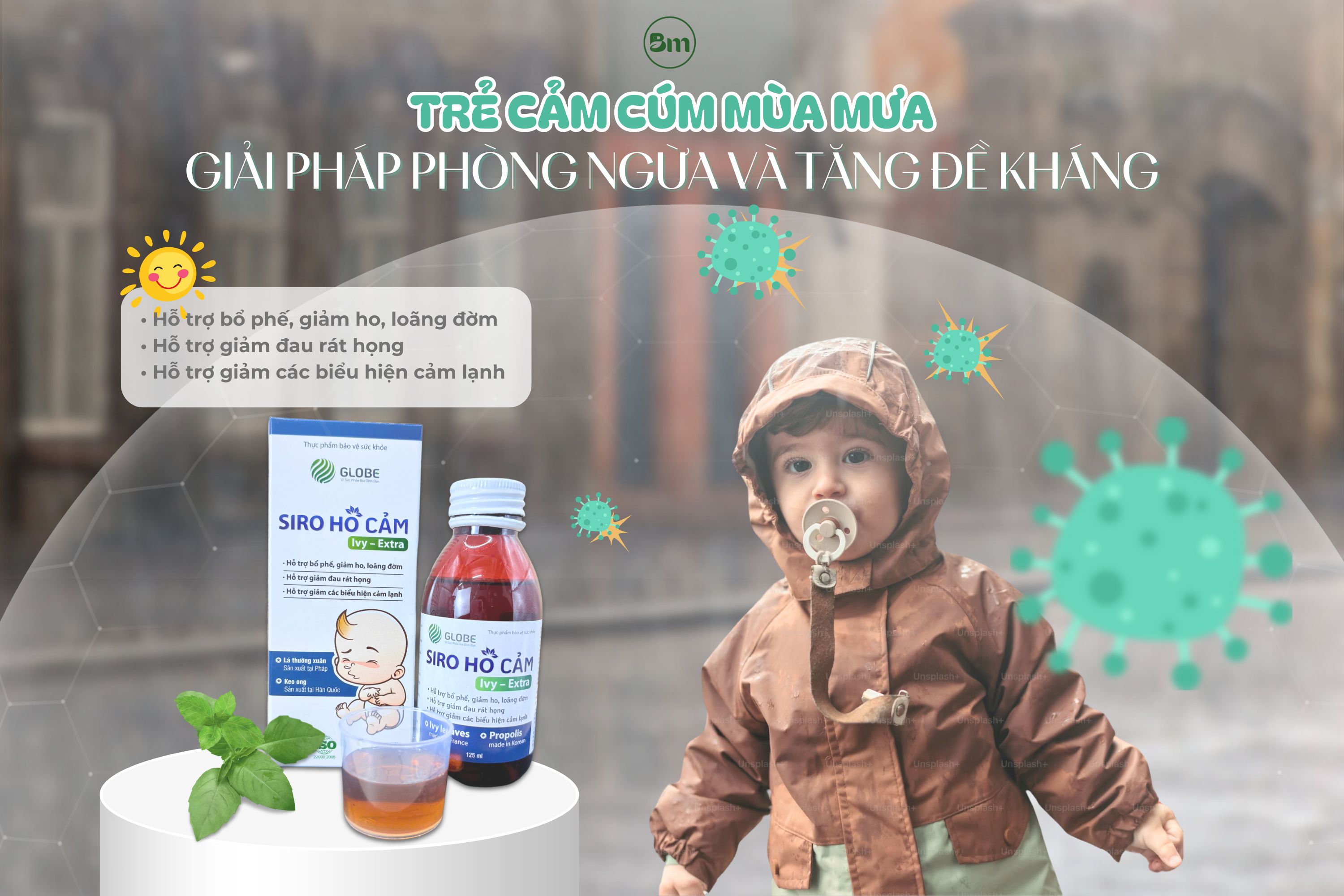 Trẻ cảm cúm mùa mưa: Cách phòng ngừa và giải pháp tăng sức đề kháng