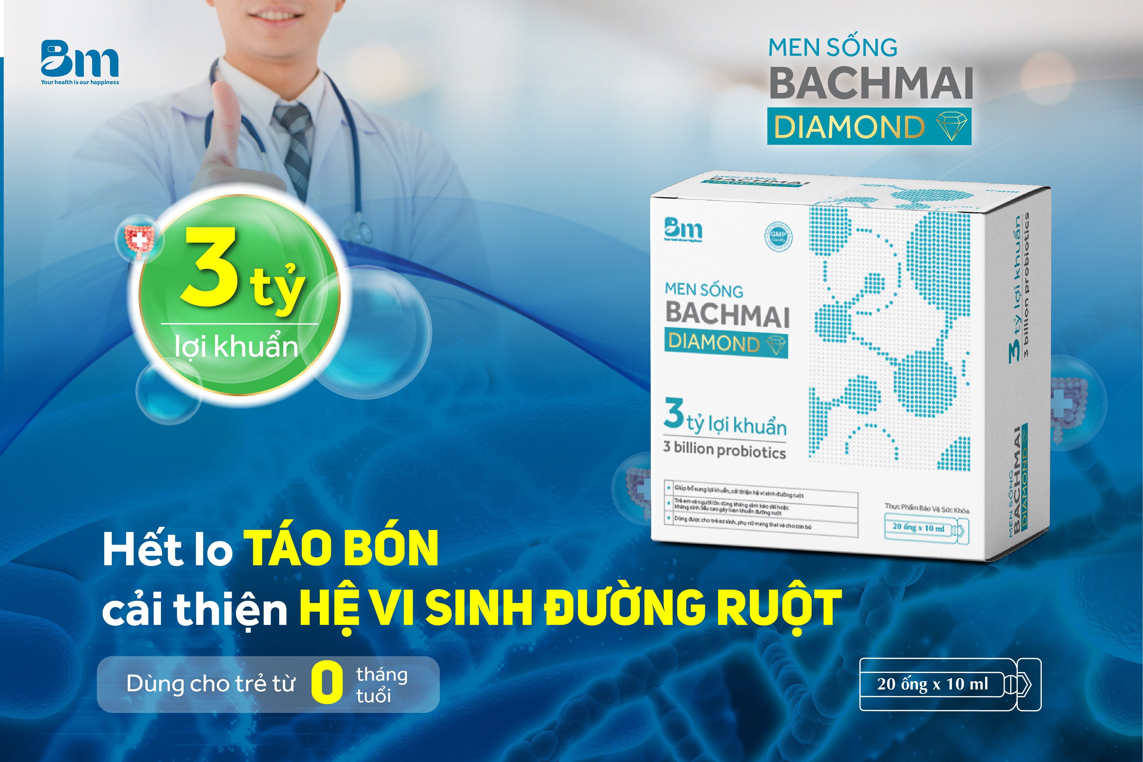 Tiêu hóa khỏe - Cả nhà vui vẻ cùng Men sống BachMai Diamond
