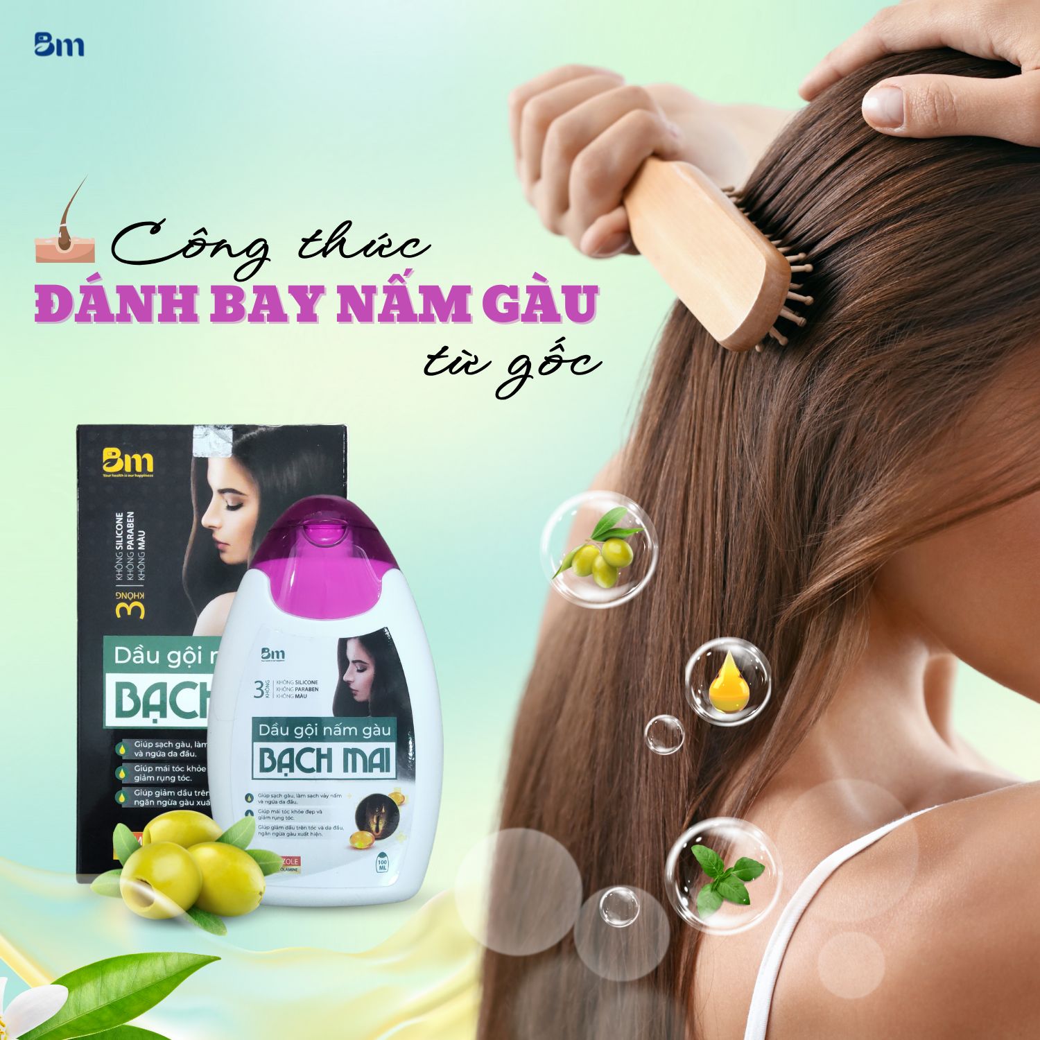 Dầu gội nấm gàu Bạch Mai mang lại hiệu quả vượt trội trong việc đánh bay nấm gàu từ gốc