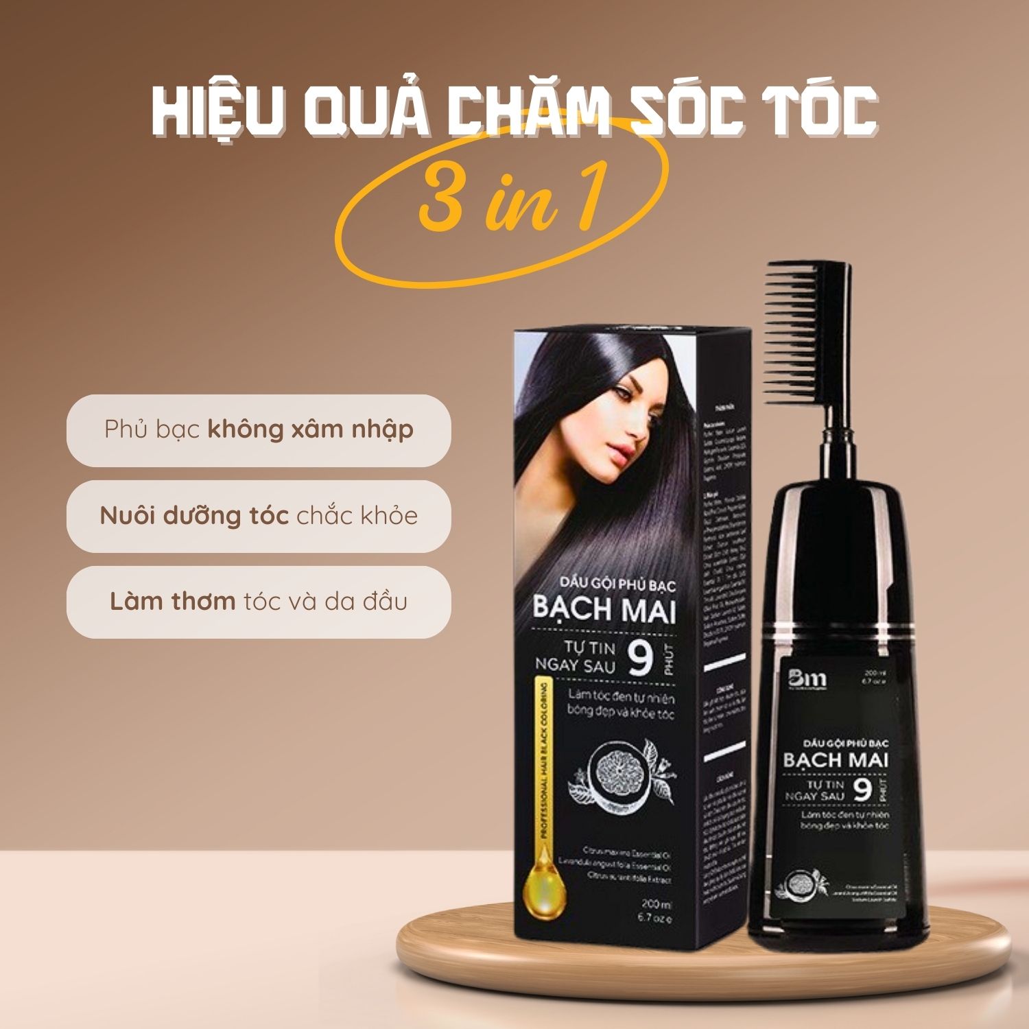 Dầu gội phủ bạc màu đen thường chứa các thành phần dịu nhẹ hơn, ít gây kích ứng da đầu và hư tổn tóc