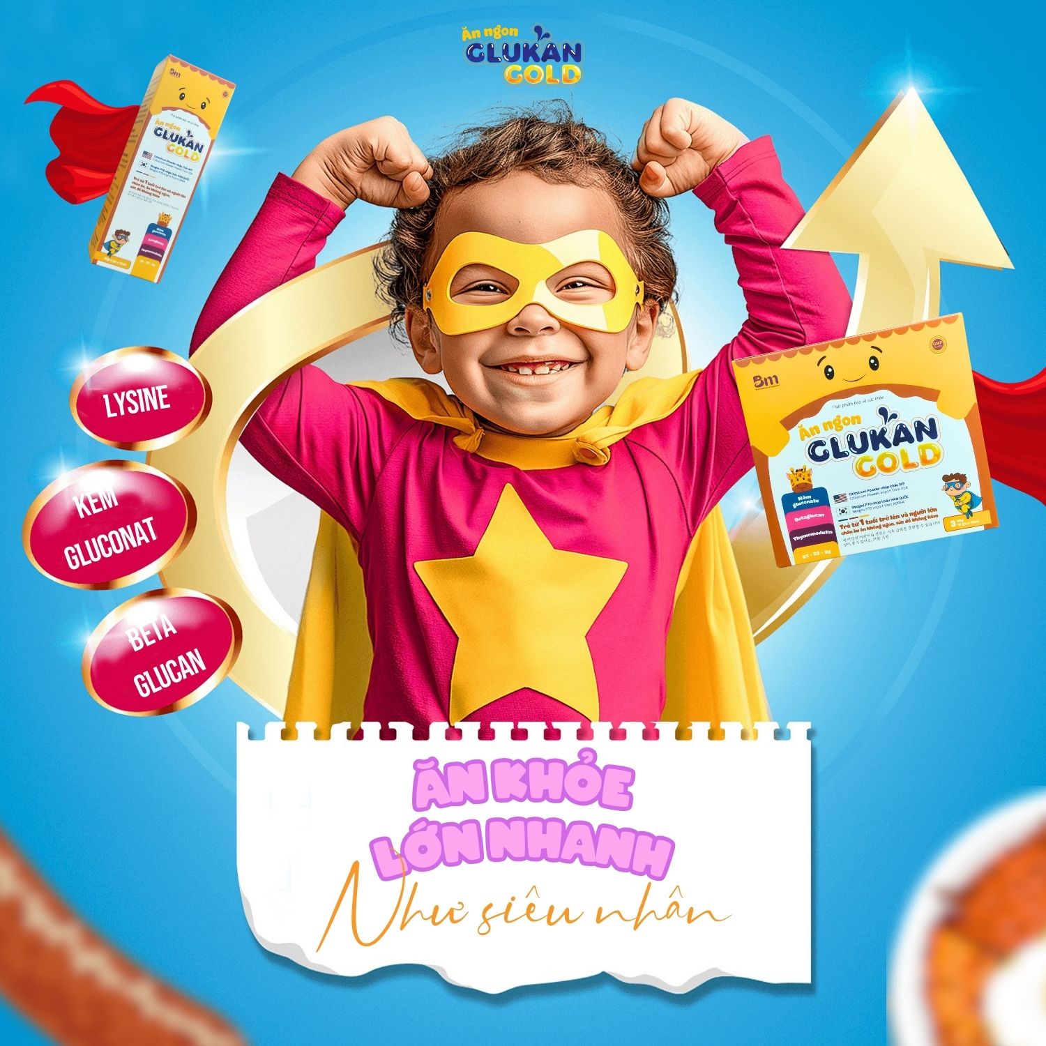 Glukan Gold giúp trẻ ăn ngon miệng hơn, tăng cường sức đề kháng