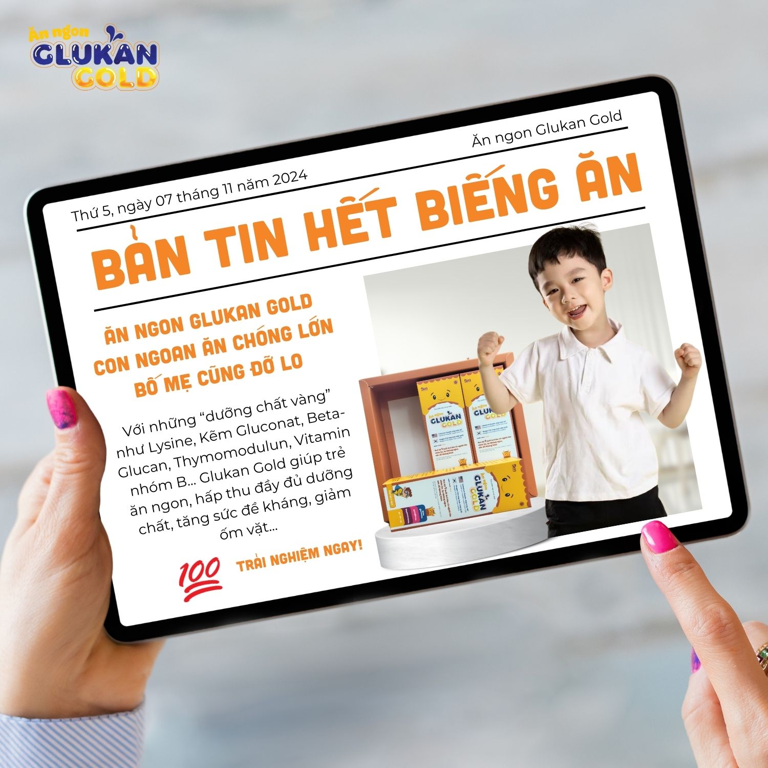 Ăn ngon Glukan Gold hỗ trợ cải thiện tình trạng biếng ăn cho cả gia đình