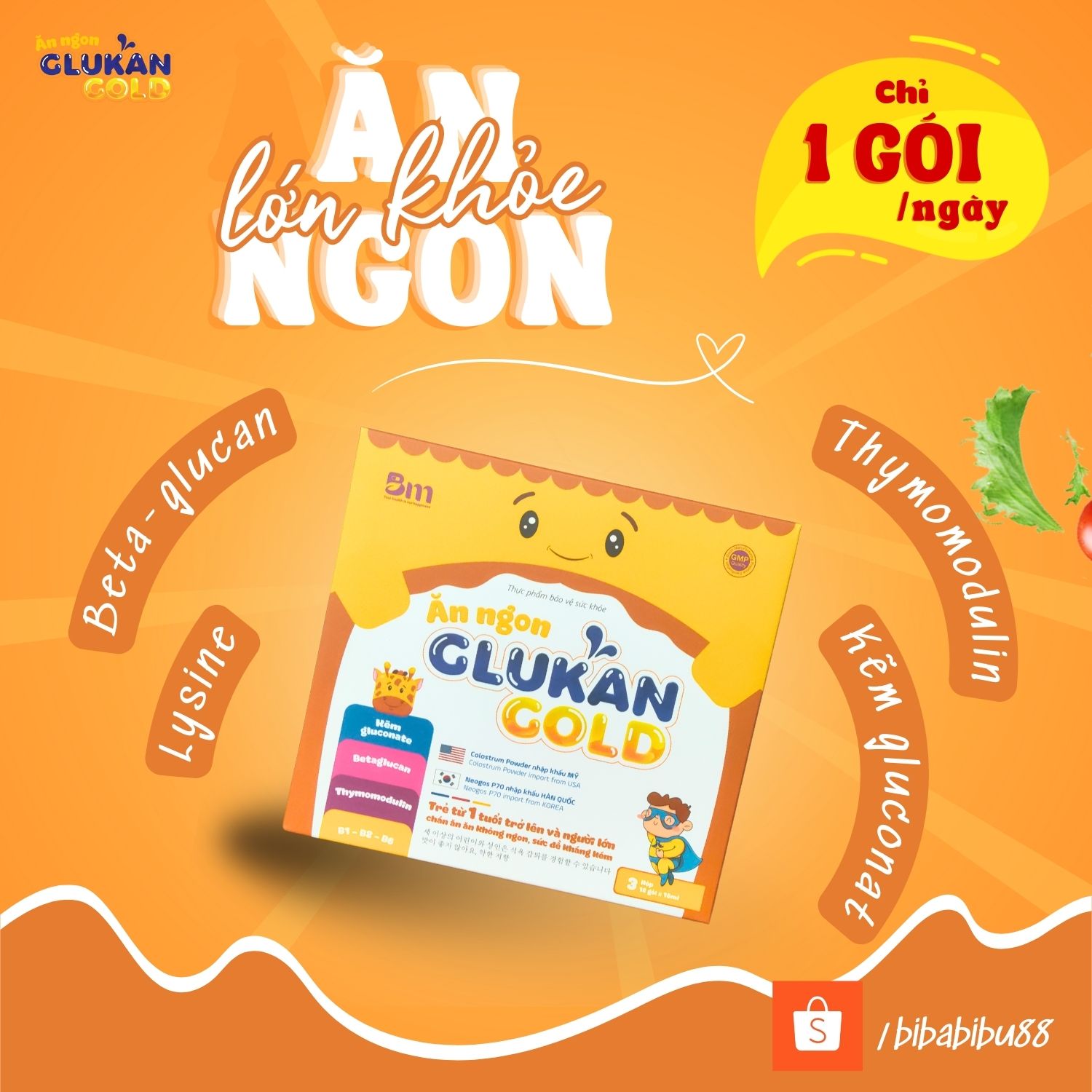 Ăn ngon Glukan Gold là một sản phẩm có tiềm năng hỗ trợ cải thiện tình trạng biếng ăn