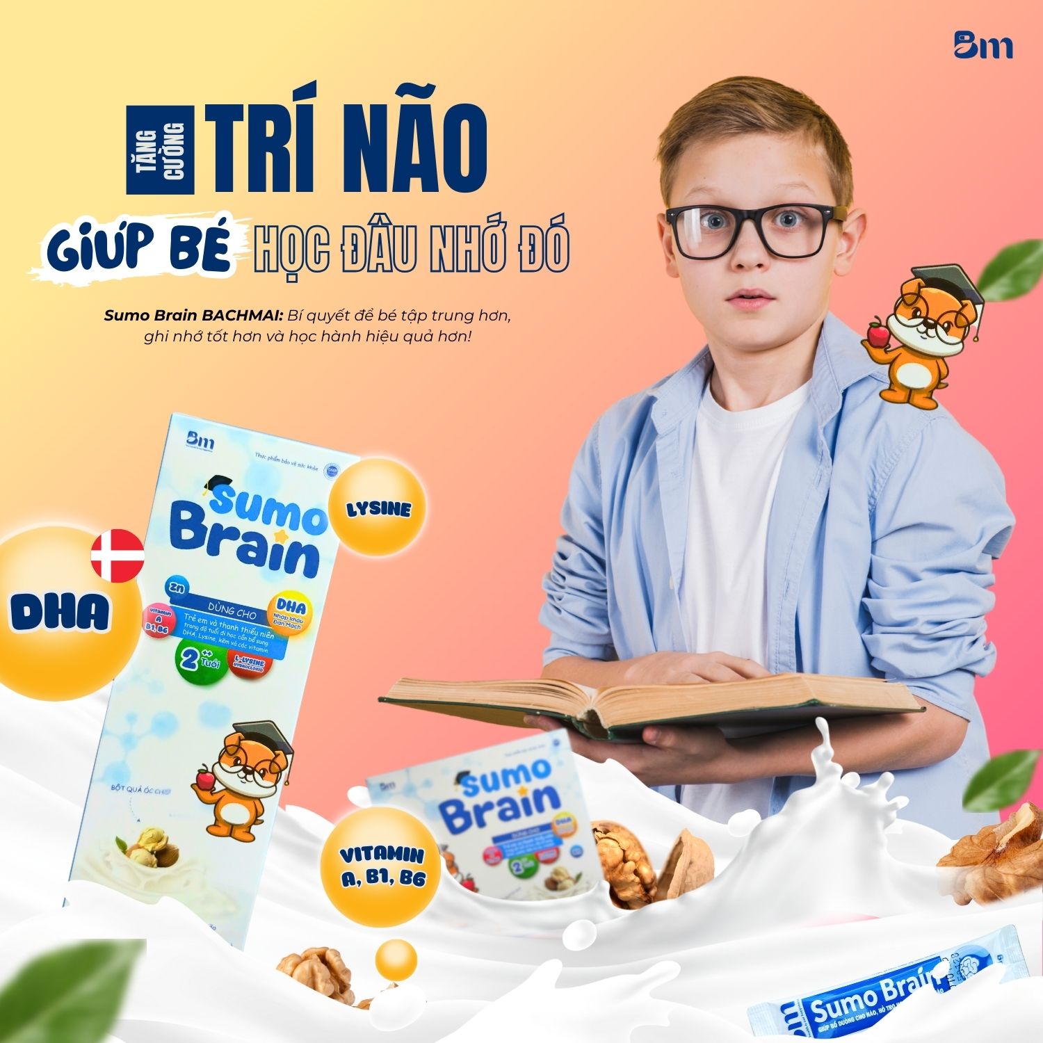 Sumo-Brain BACHMAI hỗ trợ phát triển não bộ và tăng cường khả năng nhận thức ở trẻ.