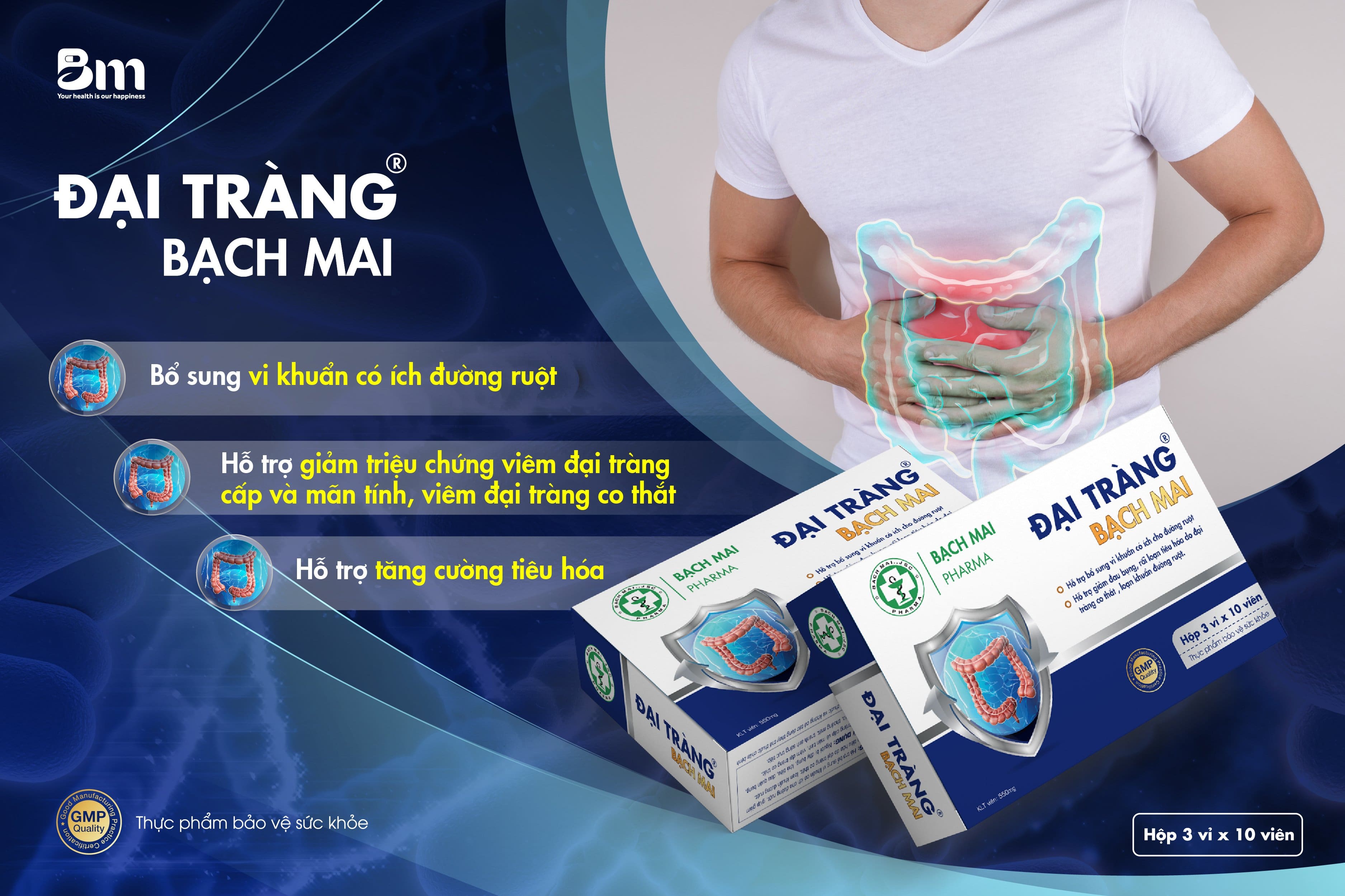 Viên uống Đại tràng Bạch Mai giảm tình trạng co thắt Dược Bạch Mai