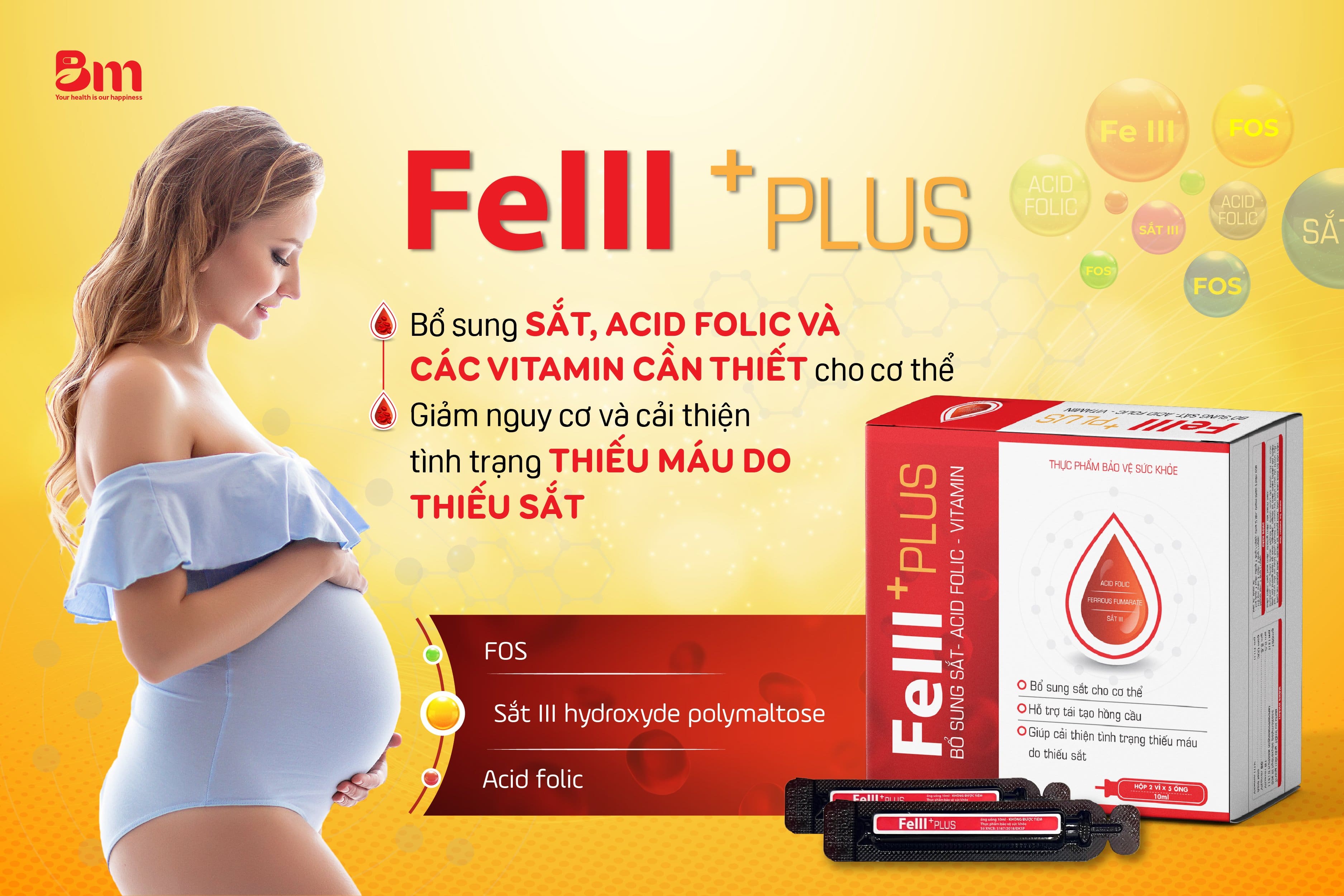 Bổ sung Fe III Plus cho phụ nữ có thai khỏe mạnh Dược Bạch Mai