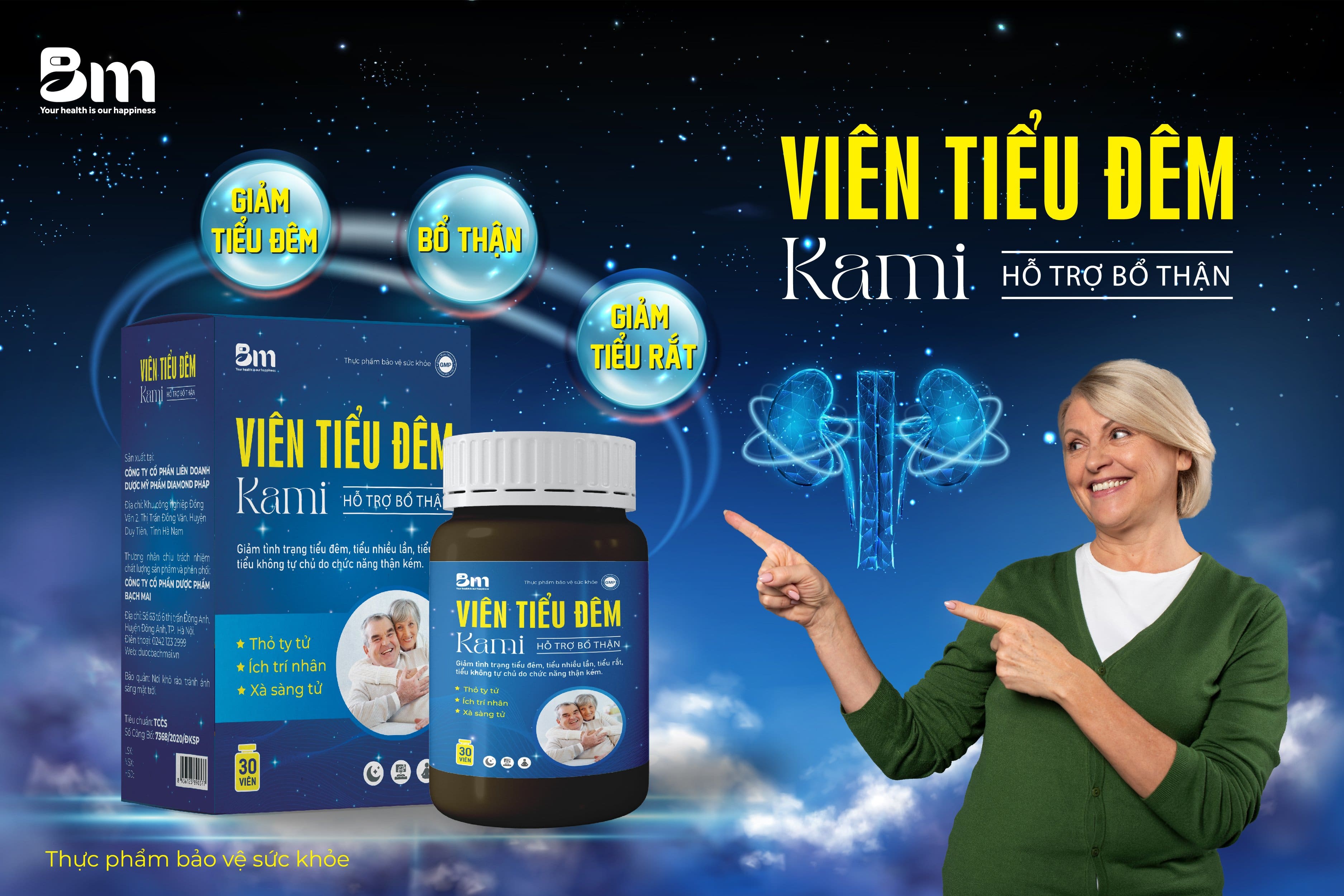 Viên tiểu đêm Kami giảm tình trạng tiểu nhiều lần Dược Bạch Mai