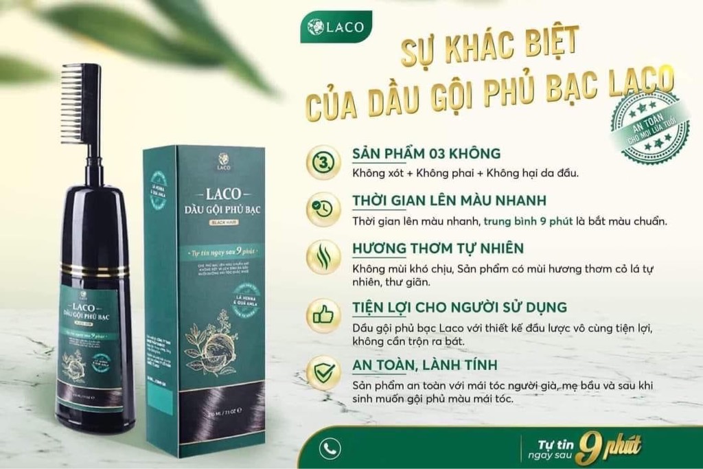 Dầu gội phủ bạc LACO MP