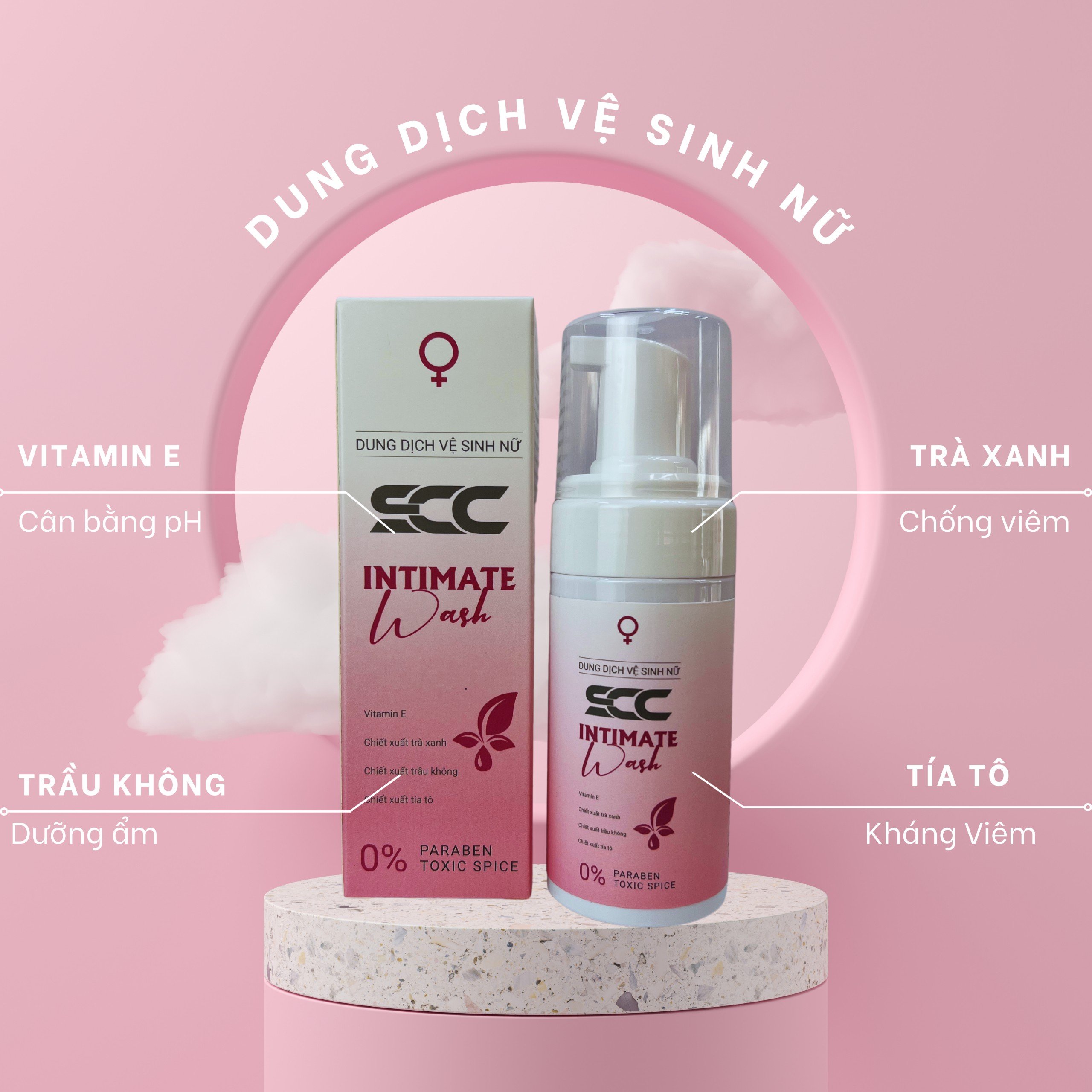 DUNG DỊCH VỆ SINH NỮ TẠO BỌT SCC INTIMATE WASH 100ML