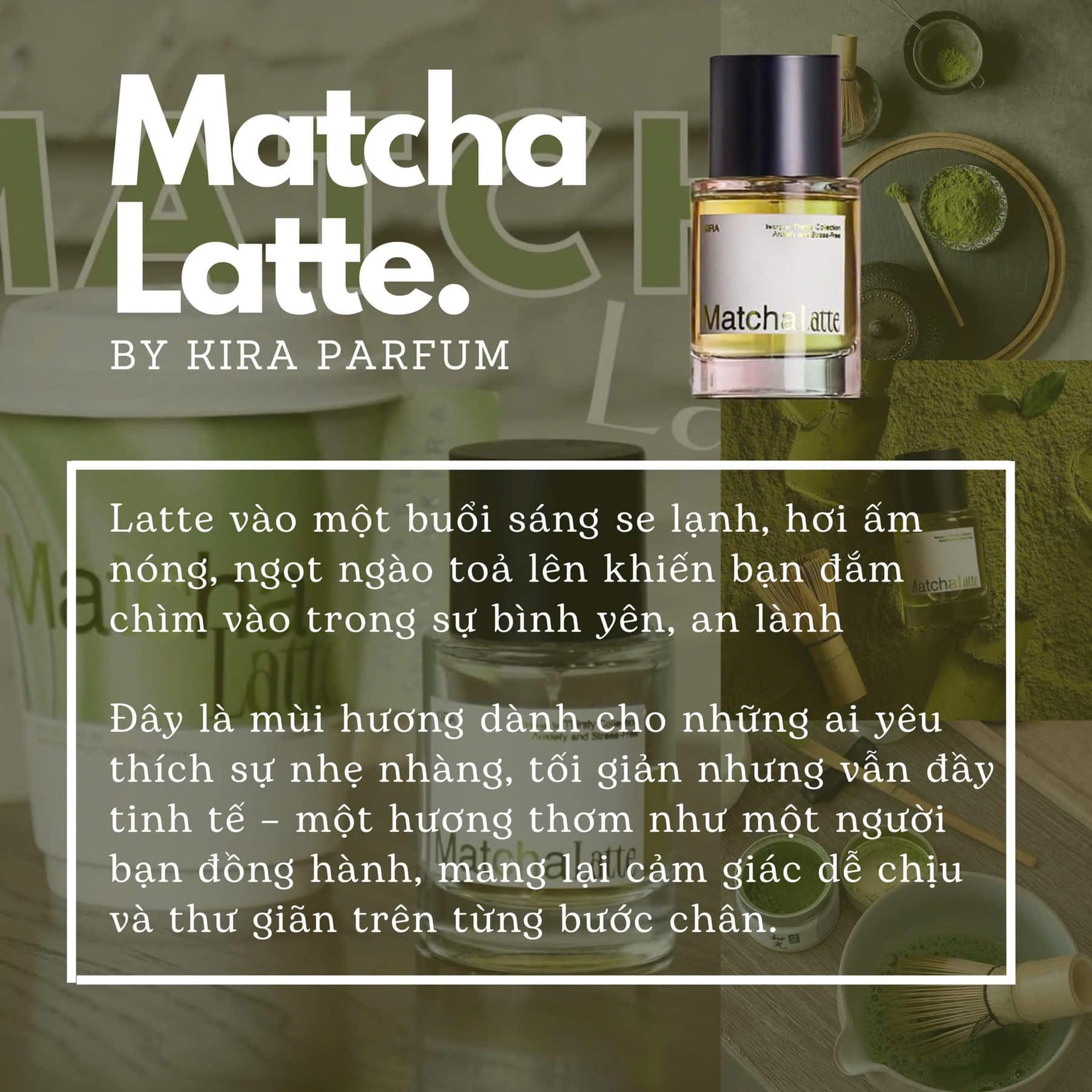 Chiết 10ml - Nước Hoa Unisex Kira Parfum Matcha Latte