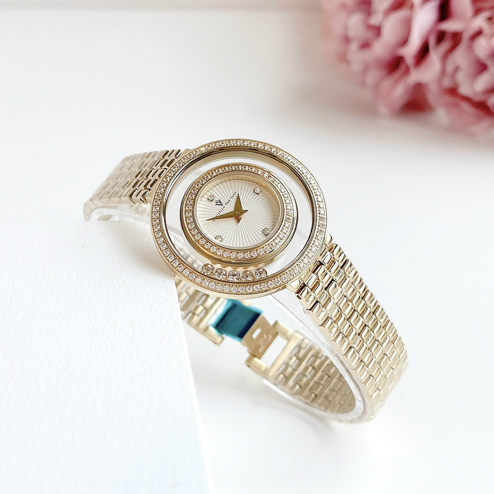 Đồng Hồ Nữ Christian Van Sant Women's Gracieuse Black Dial Watch CV4830 Màu Vàng