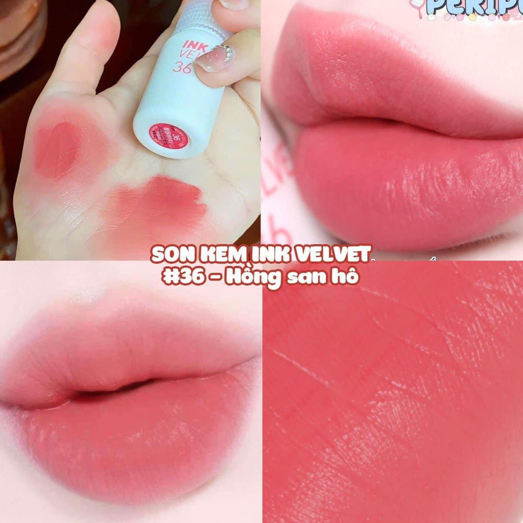 Son kem lì  Peripera Velbet 36 - Hồng San Hô MP