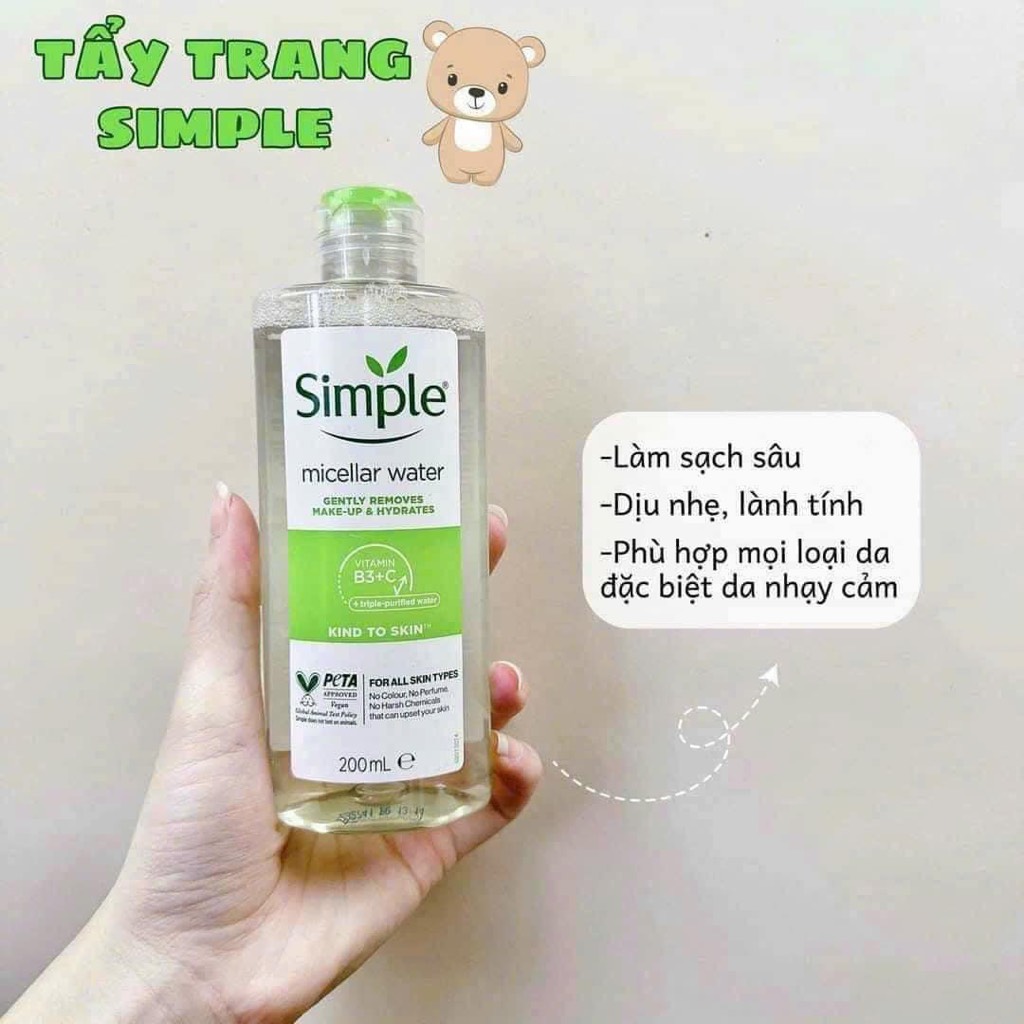 Nước Tẩy Trang Simple Micellar 200ml MP