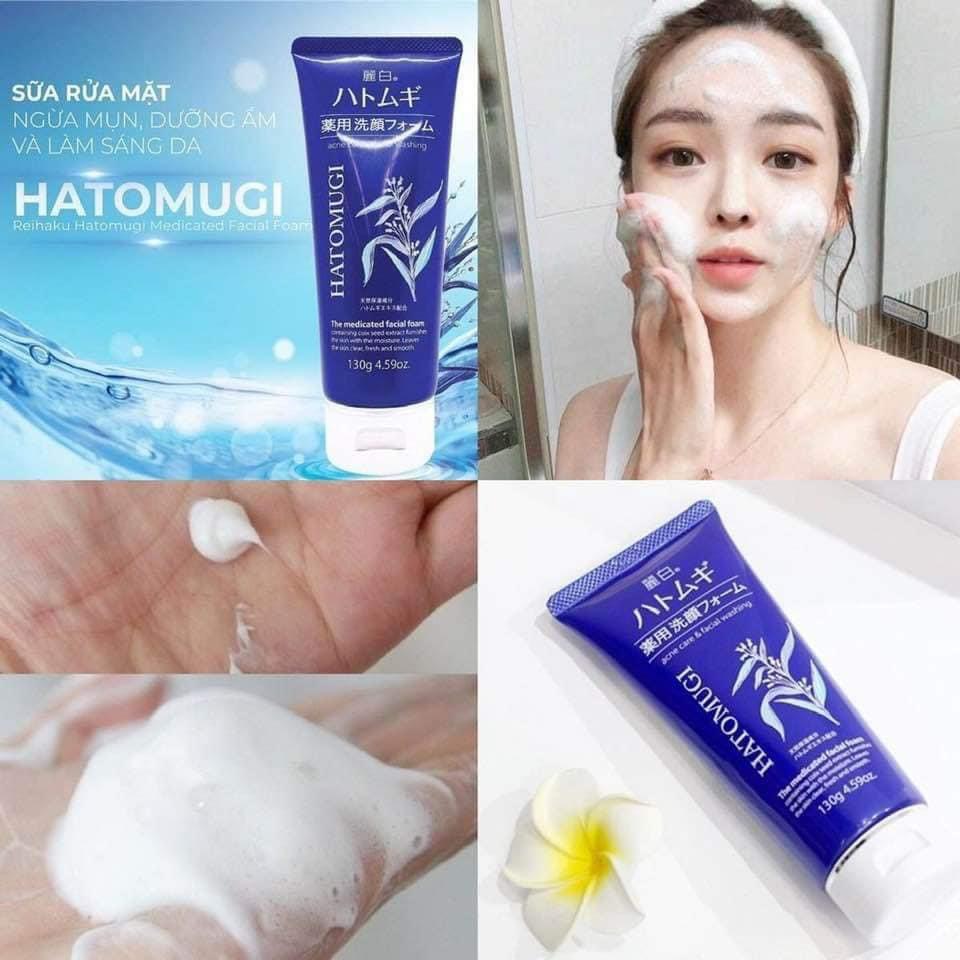 Sữa Rửa Mặt Hatomugi 130g Xanh MP