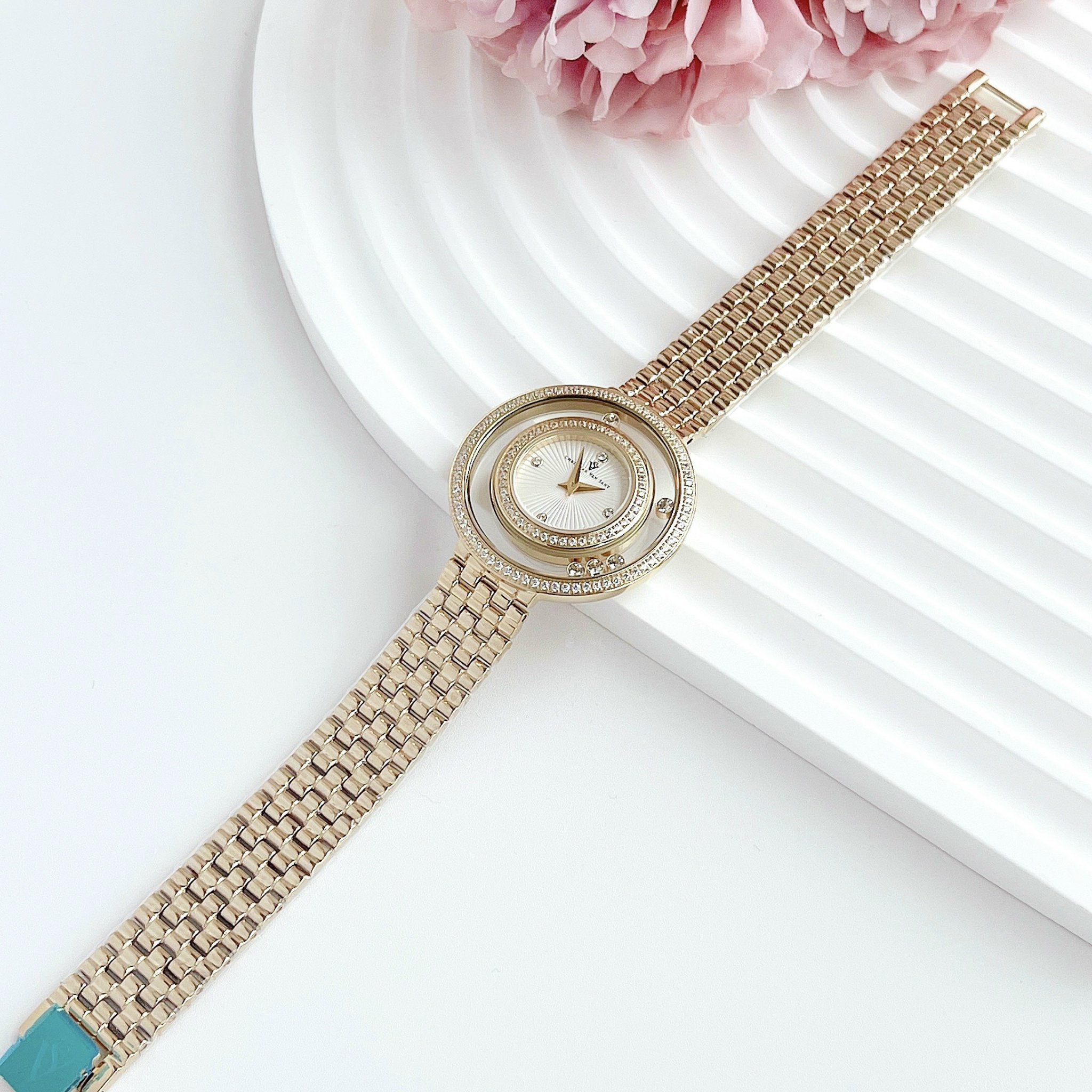 Đồng Hồ Nữ Christian Van Sant Women's Gracieuse Black Dial Watch CV4830 Màu Vàng