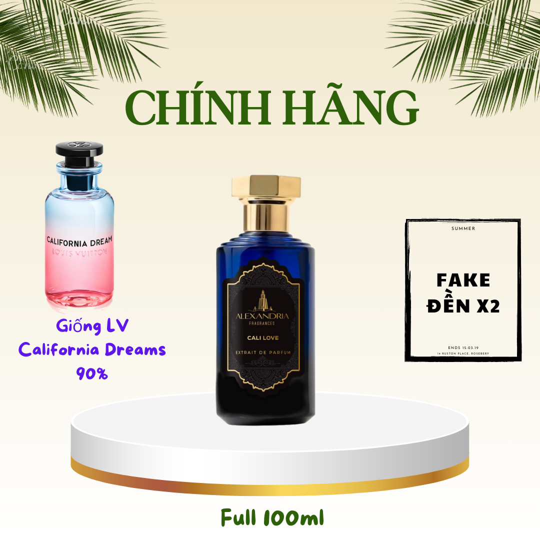 Nước Hoa Unisex Alexandria Fragrances Cali love by LV California Dreams