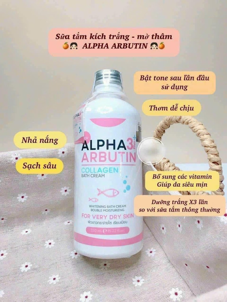 Kem Tắm Trắng Alpha Arbutin Plus 3+ Collagen MP
