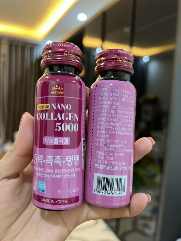 Nước Uống Premium Nano Collagen QueenBe 5000mg (50ml*10chai)