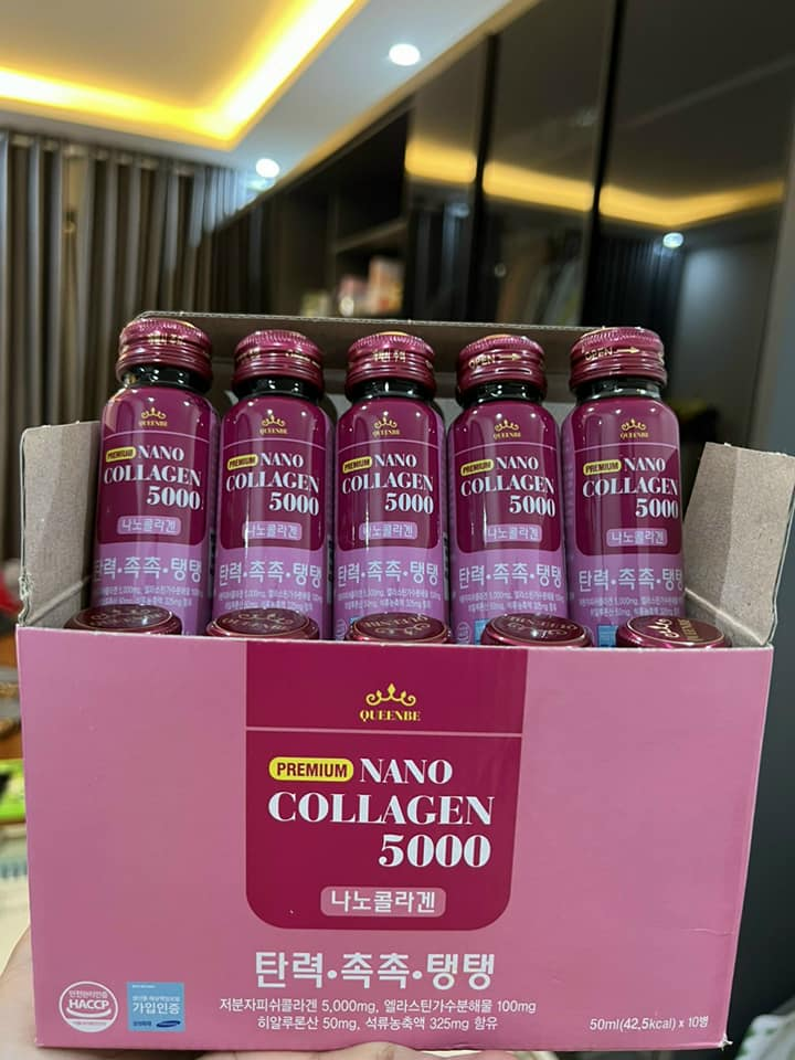 Nước Uống Premium Nano Collagen QueenBe 5000mg (50ml*10chai)