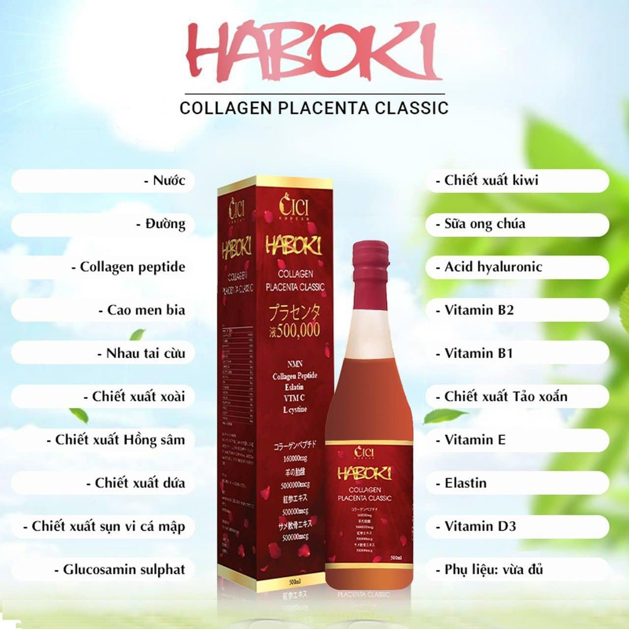 Nước uống collagen haboki