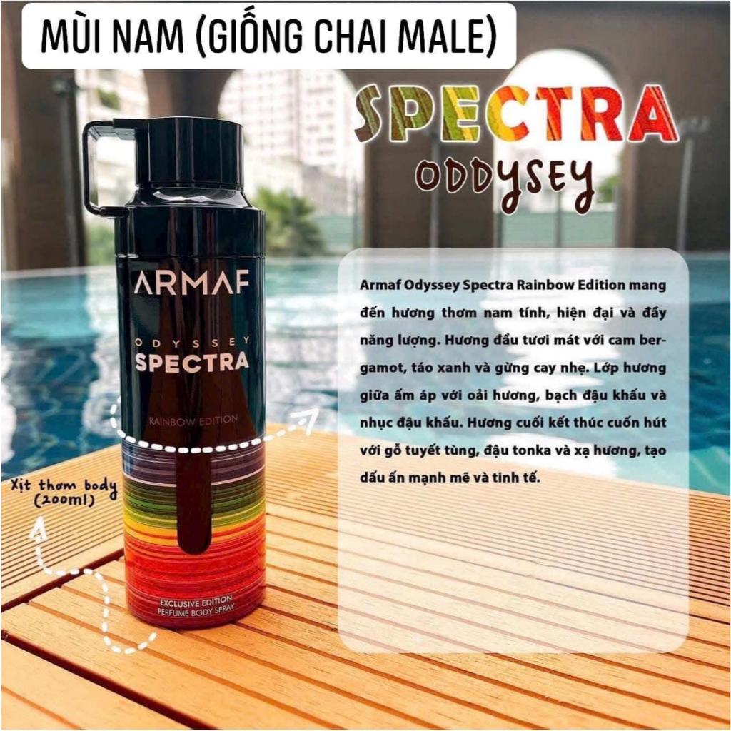 Xịt thơm nước hoa body Armaf Odyssey ( đủ loại) - chính hãng 200ml