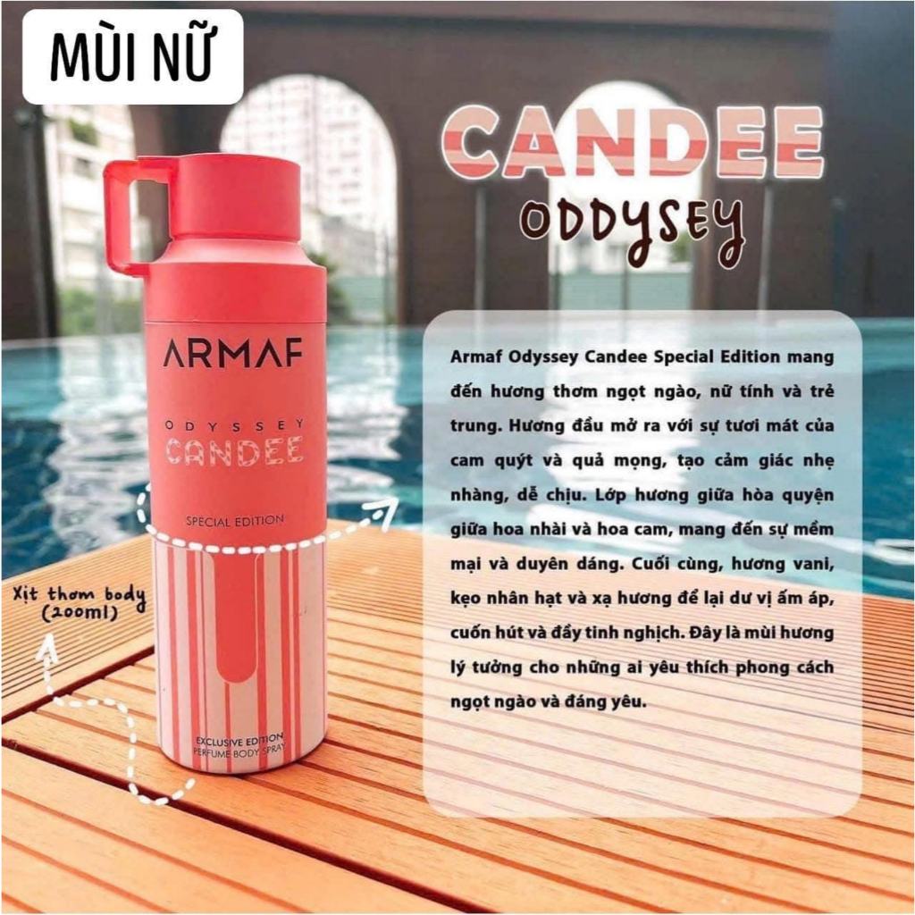 Xịt thơm nước hoa body Armaf Odyssey ( đủ loại) - chính hãng 200ml