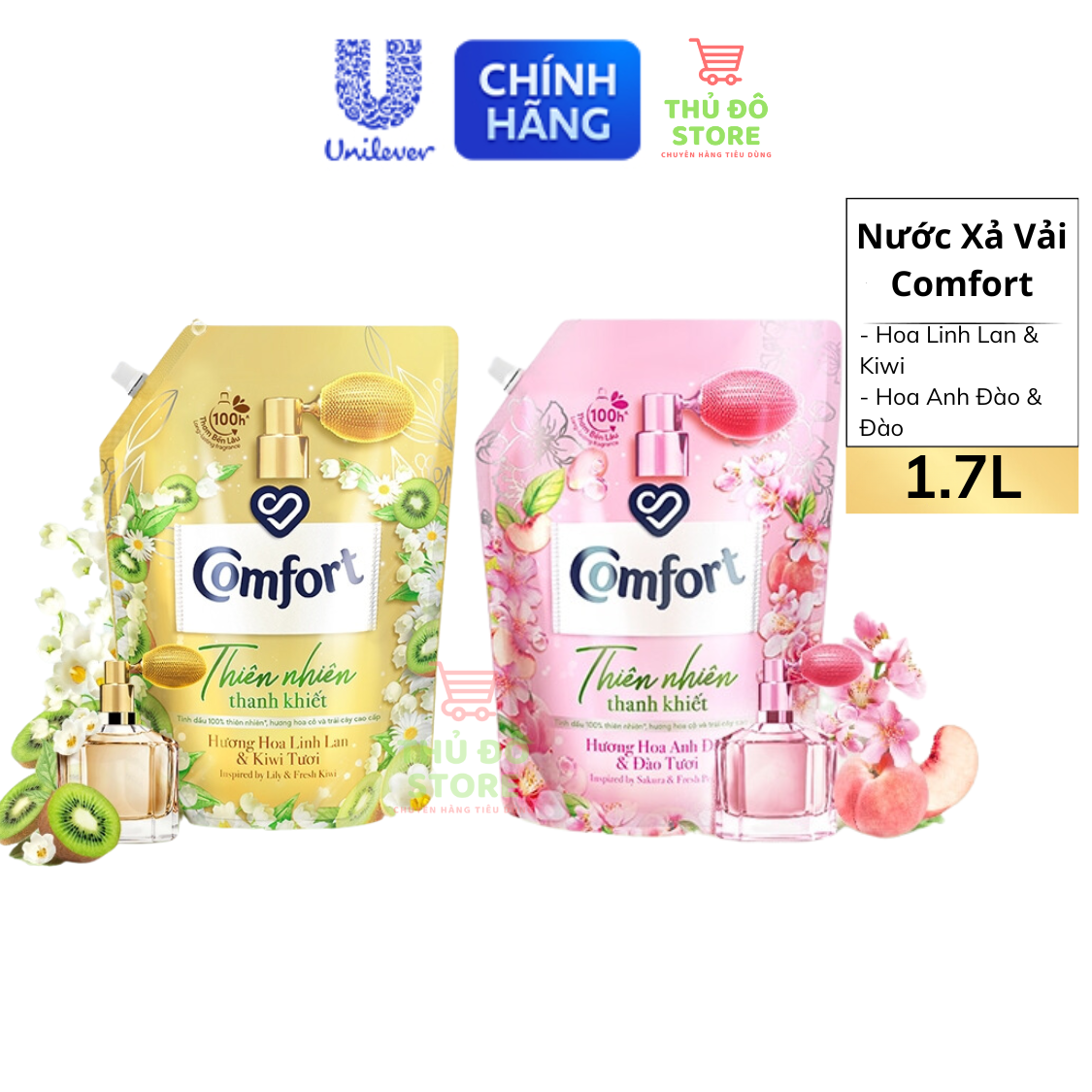 Nước Xả Vải Comfort Thiên Nhiên Thanh Khiết - Túi 1.7L