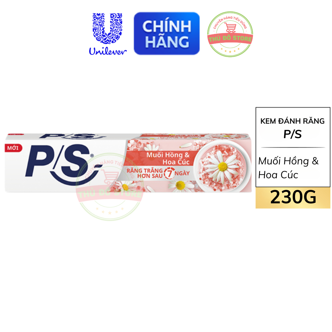 Kem Đánh Răng PS Muối Hồng & Hoa Cúc - Tuýp 230G