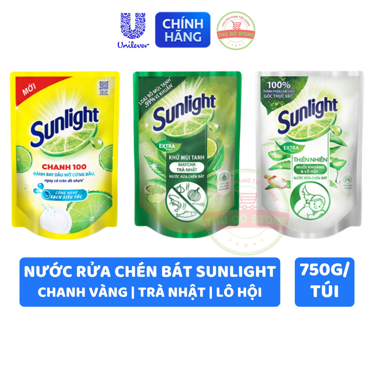 Nước Rửa Chén Bát Sunlight - Túi 720G/750G