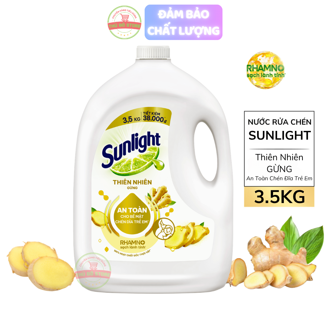 Nước Rửa Chén Bát Sunlight Gừng - Can 3.5KG