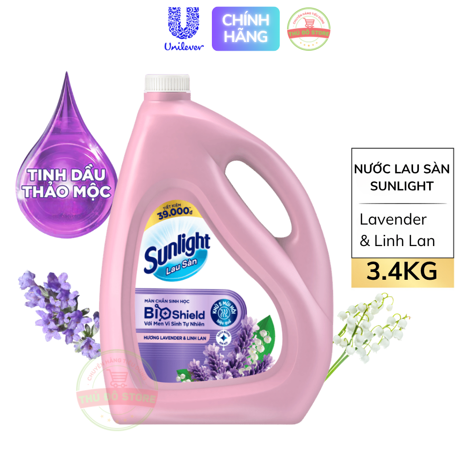 Nước Lau Sàn Sunlight Lavender - Can 3.4KG