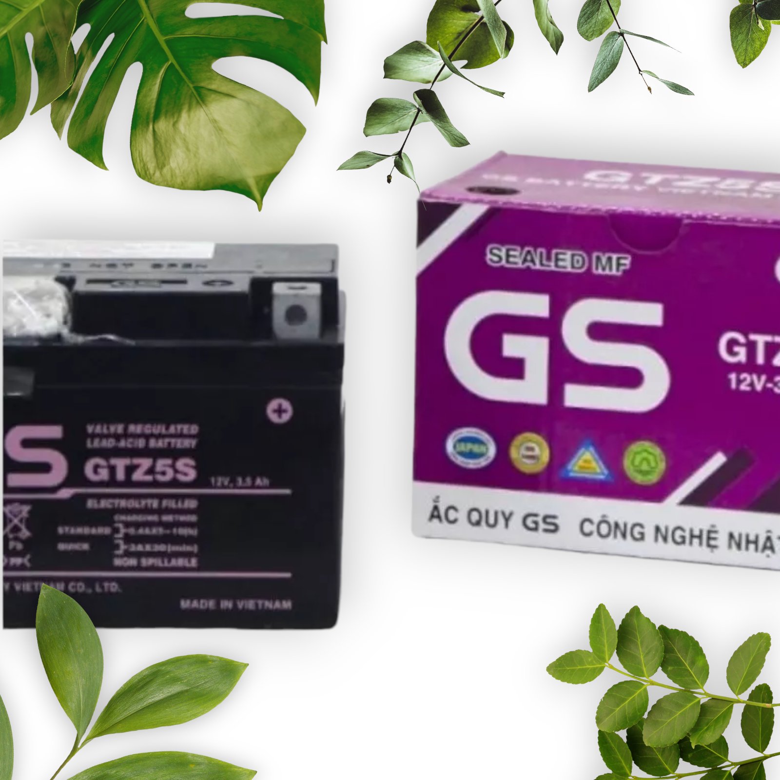 Bình điện xe máy GS TÍM