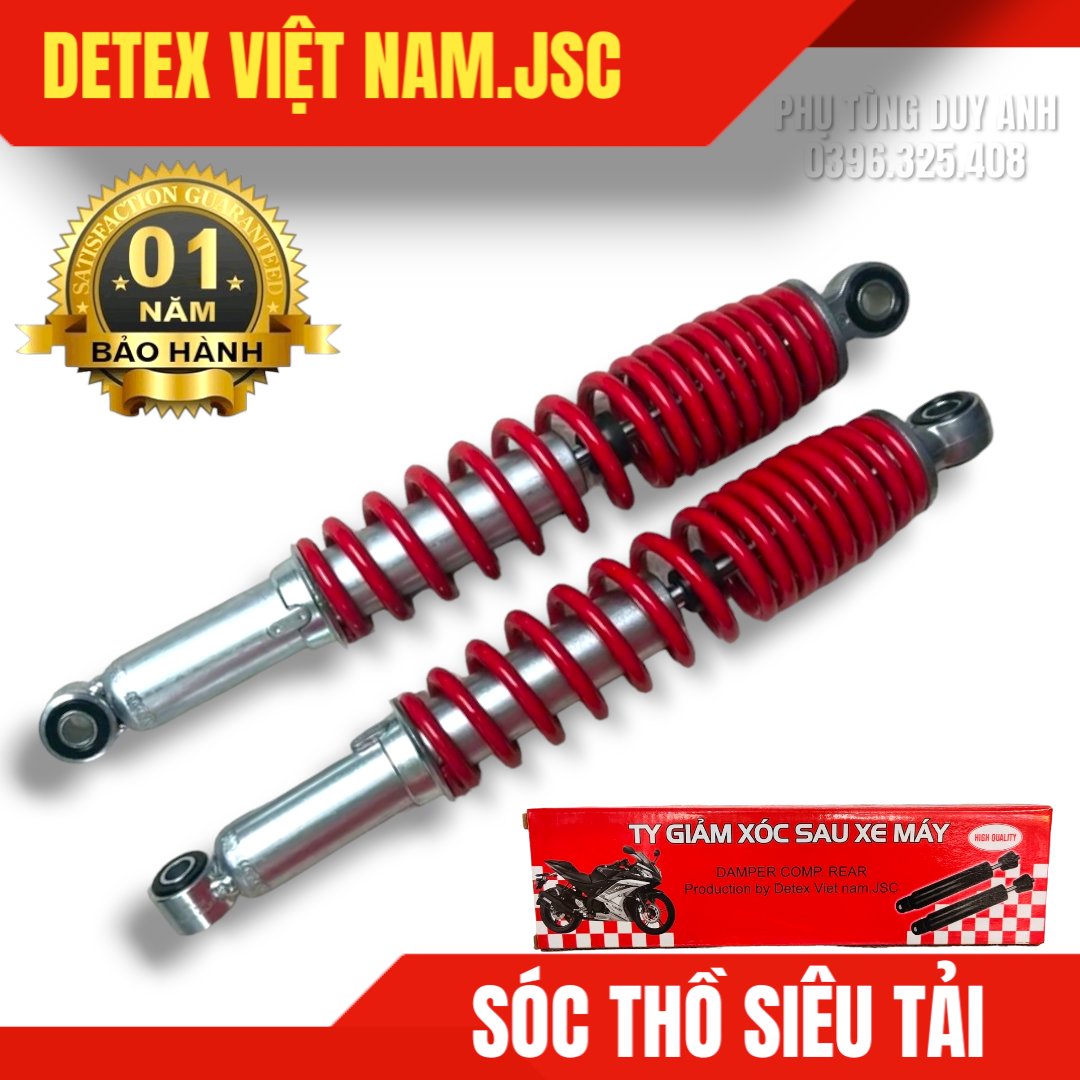 Giảm xóc sau Detex F300-xe thồ ( màu đỏ )