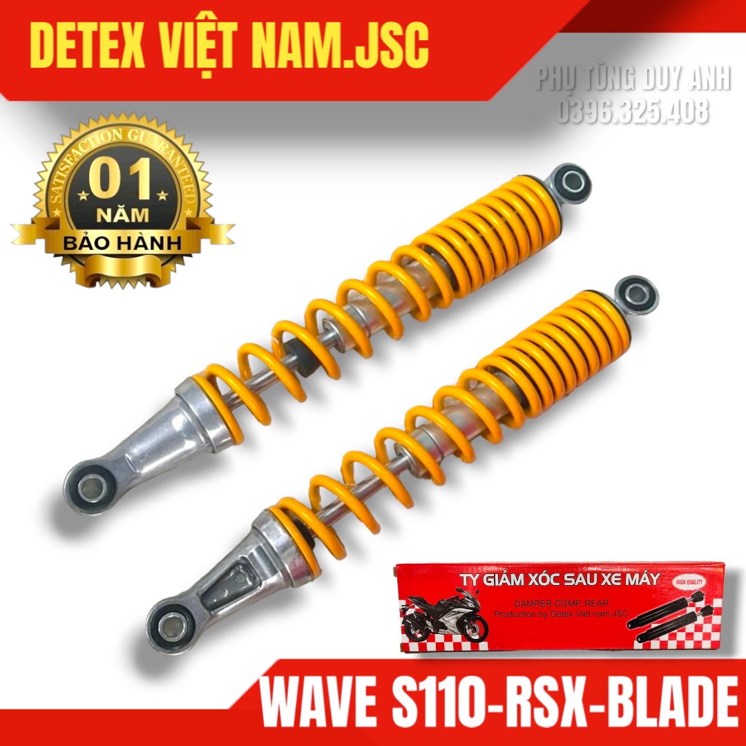Giảm xóc sau Detex WA S 110 (vàng) - (T10)