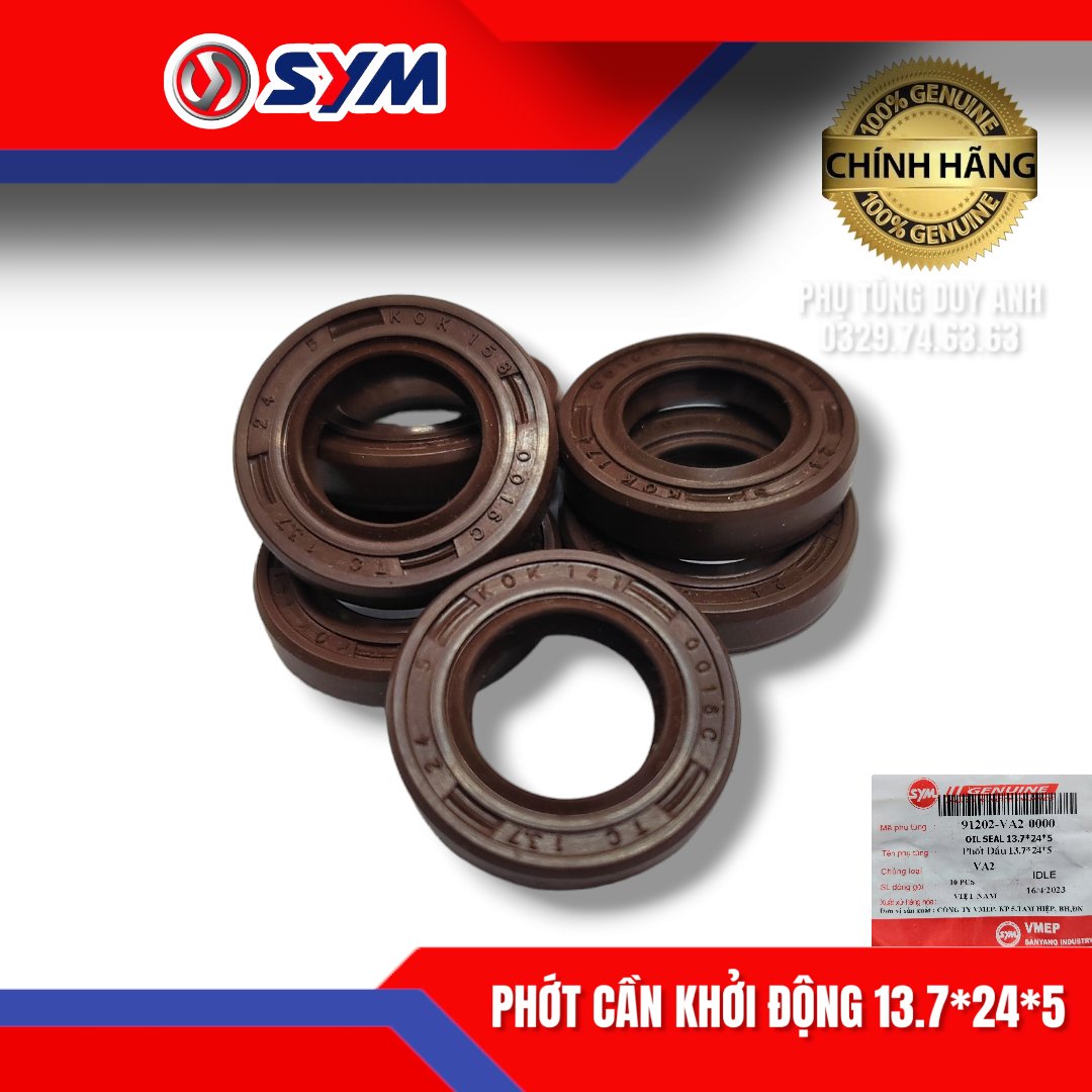 Phớt cần đề(Phớt cần khởi động) SYM 13.7*24*5