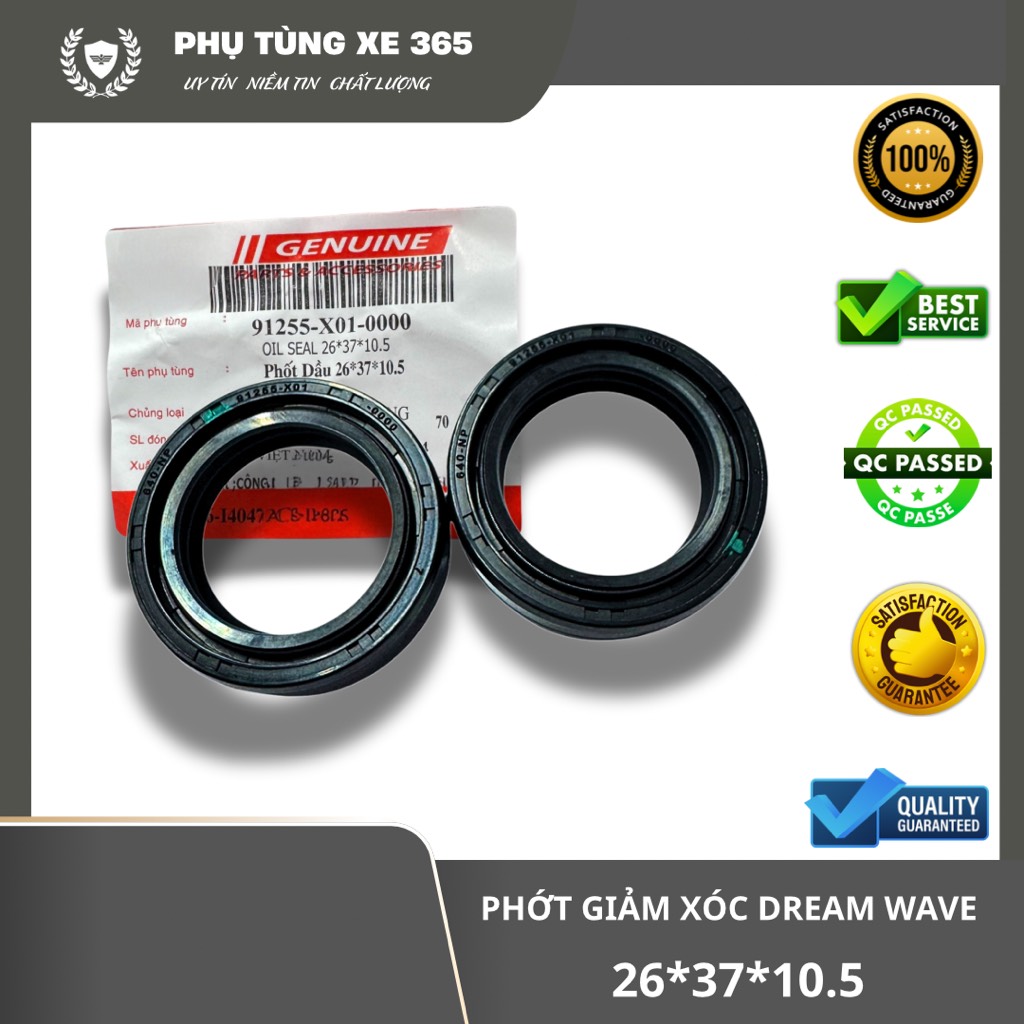 Phớt giảm sóc  Dream Wave SYM  26*37*10.5