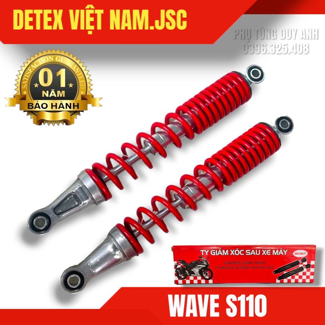 Giảm xóc sau Detex WA S 110 (đỏ) -(T10)