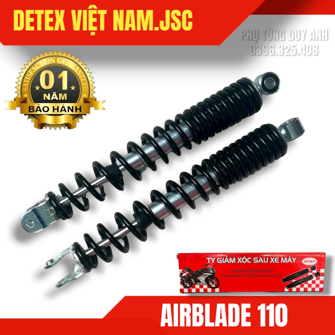 Giảm xóc sau Detex Air110 (đen)-(T10)