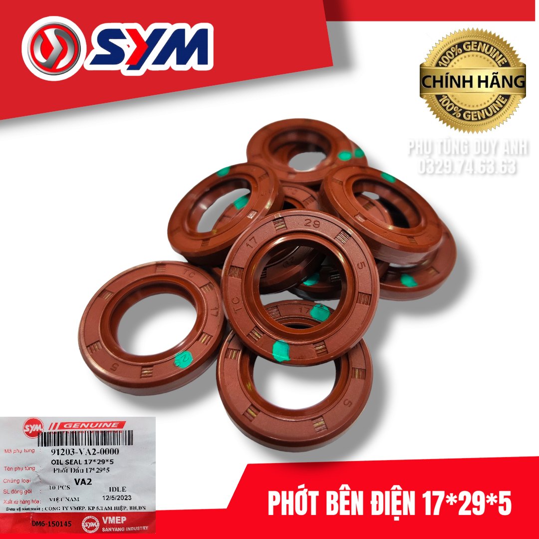 Phớt nhông trước SYM 17*29*5