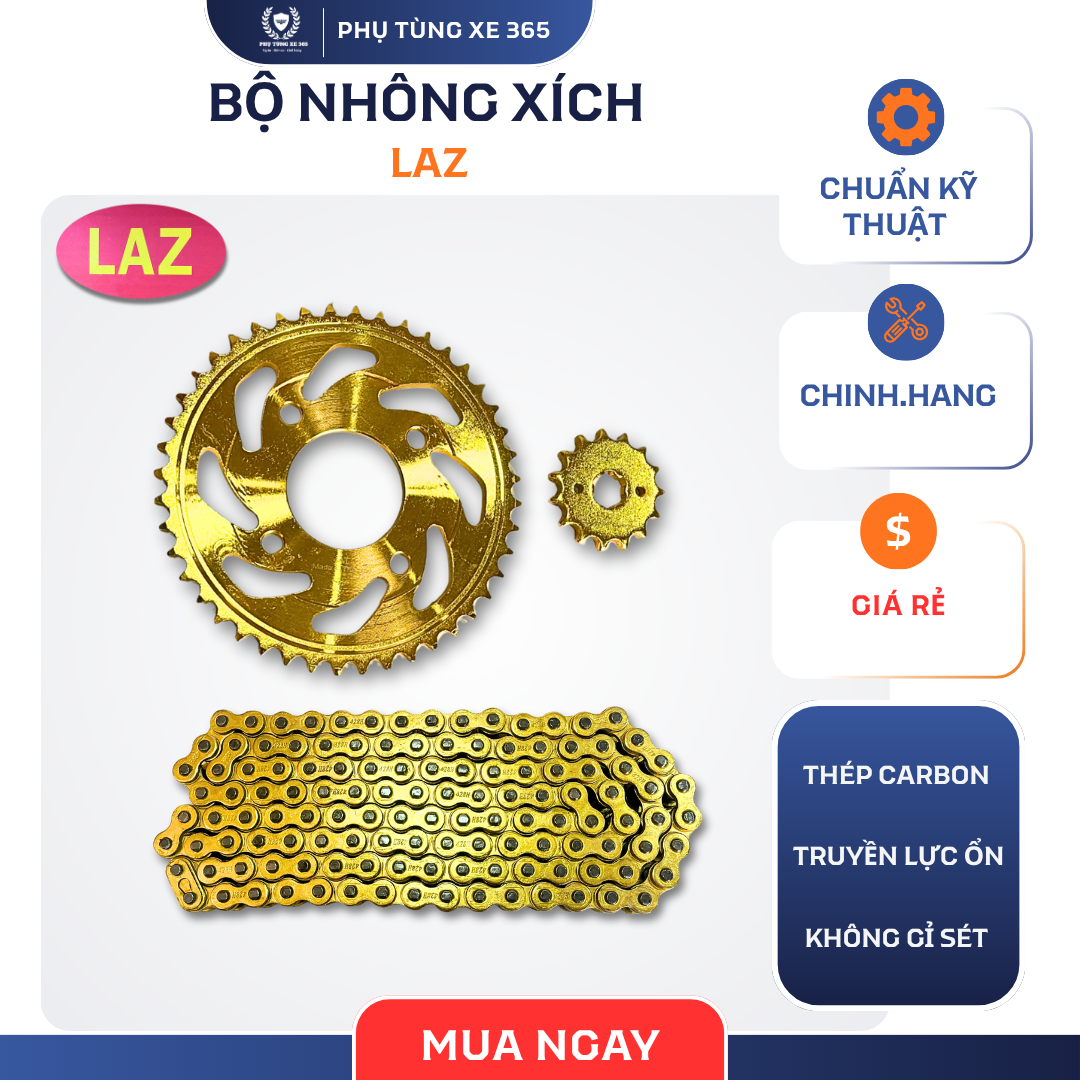 Nhông xích LAZ Exciter 5 vàng 14-38-114