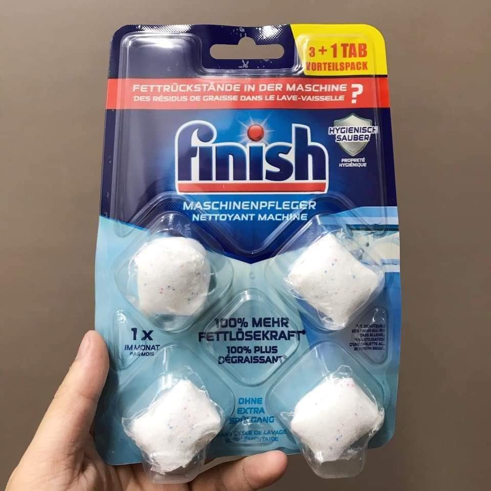 Viên tẩy cặn máy rửa bát Finish vỉ 4 viên [Hàng Đức]