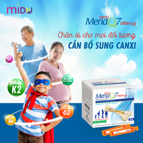 Thực phẩm hỗ trợ phát triển chiều cao MiduMenaQ7 180mcg