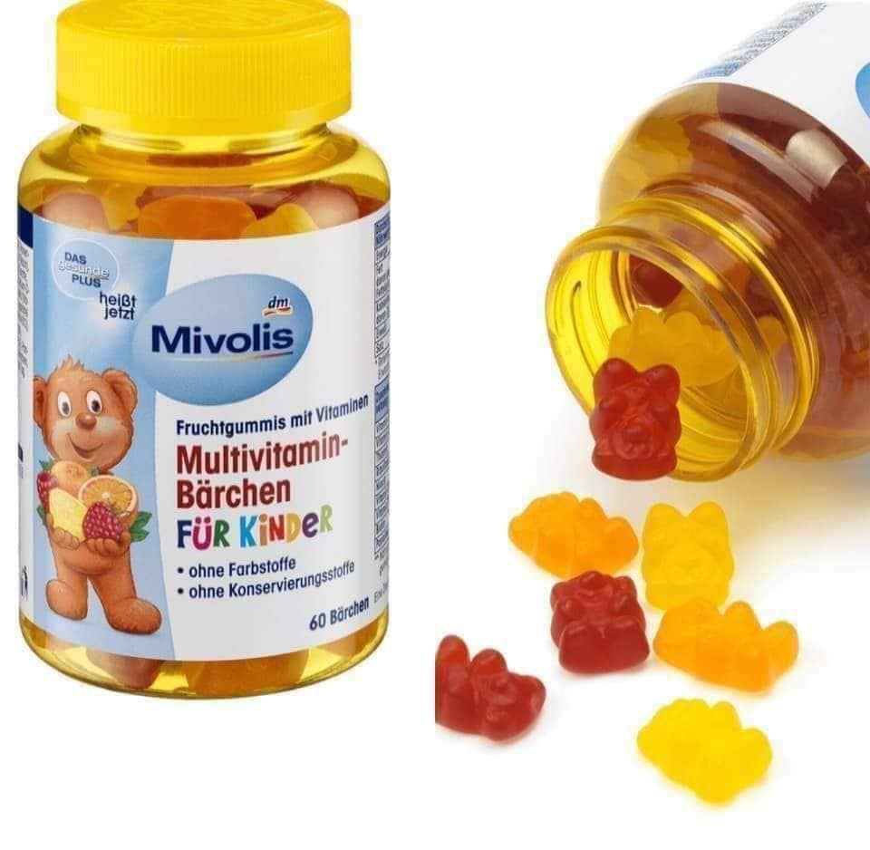 KẸO VITAMIN TỔNG HỢP MIVOLIS VỊ TRÁI CÂY HÌNH GẤU CHO CON YÊU