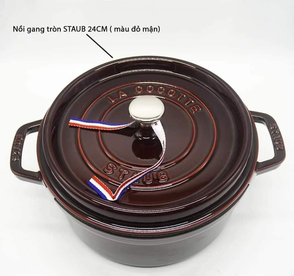 Nồi Gang Staub Cocotte Màu Đỏ Mận 28cm [Xách tay Đức giá gốc]