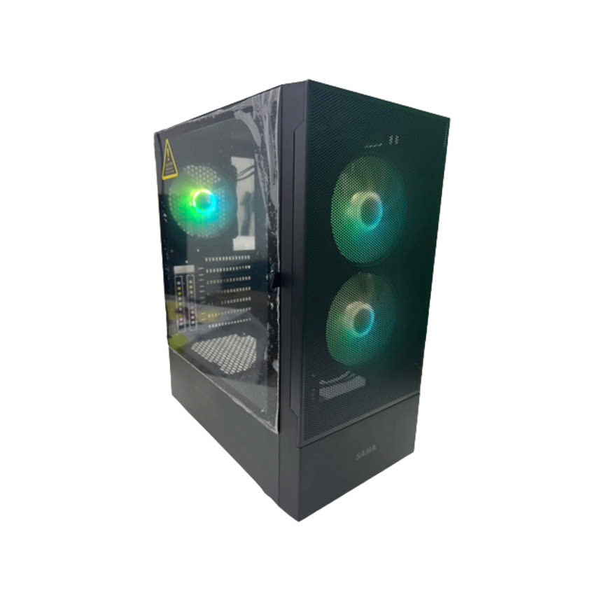 Vỏ Case Máy Tính SAMA 3307 Black (ATX/Mid Tower/Màu Đen/Kèm sẵn 3 Fan ARGB)