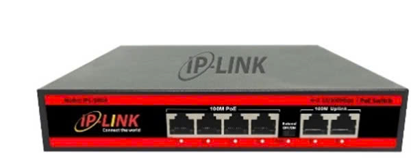 Switch POE IPLink SW04 4 Cổng (Smart PoE - 4 Port PoE + 2 Port Up Link, 130W)